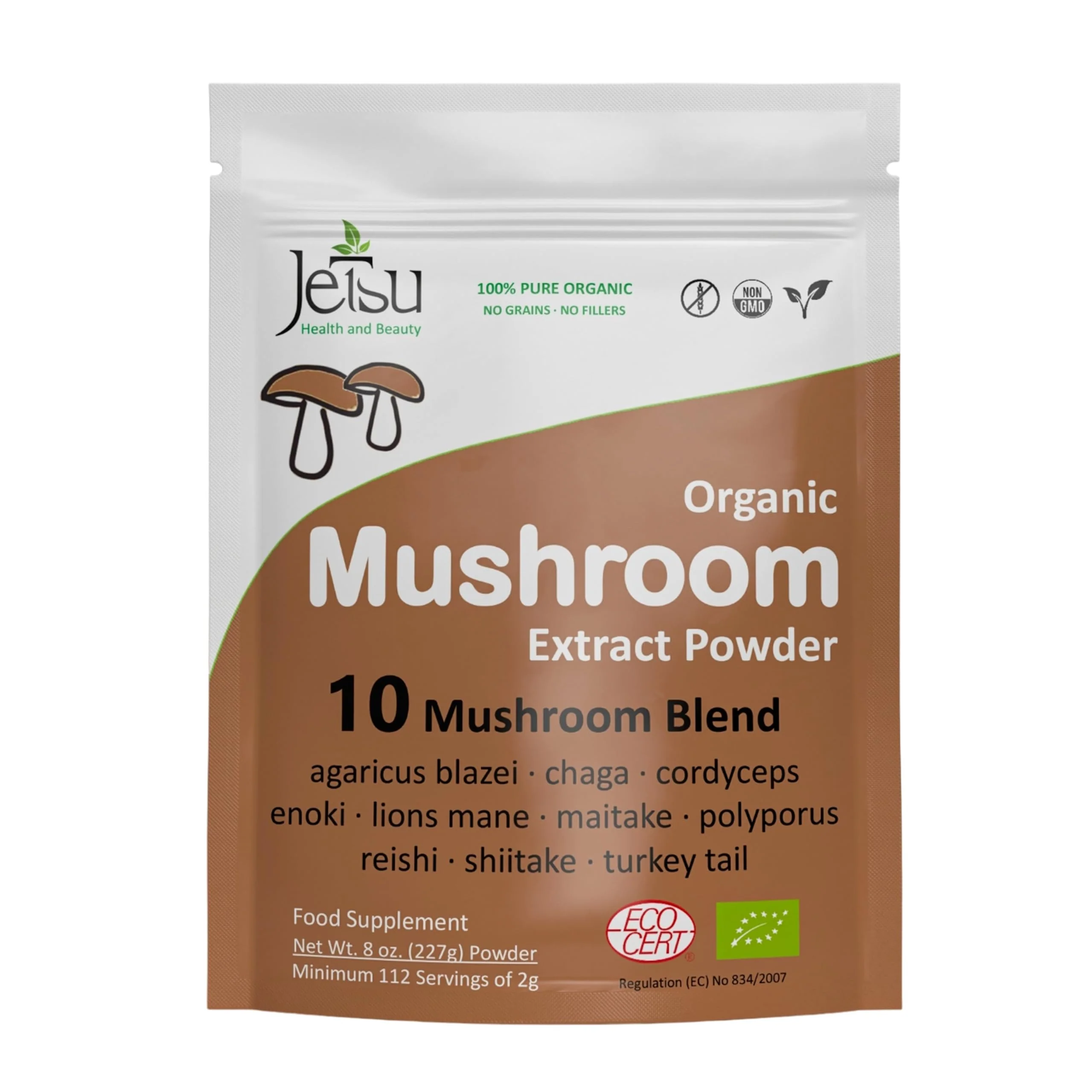 10-Blend Organic Mushroom Extract Powder - Lion's Mane, Cordyceps, Reishi - Image 3