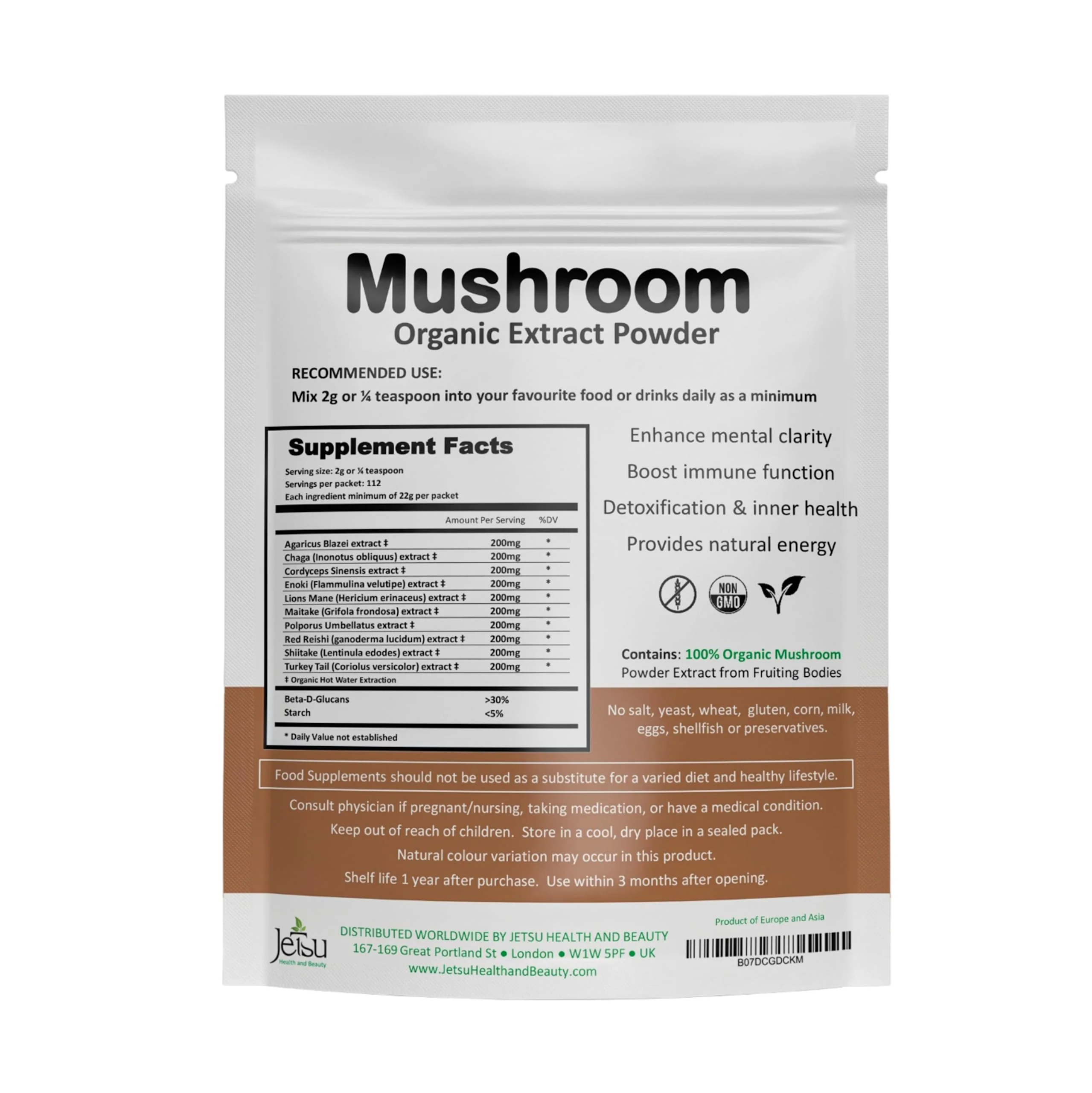 10-Blend Organic Mushroom Extract Powder - Lion's Mane, Cordyceps, Reishi - Image 5