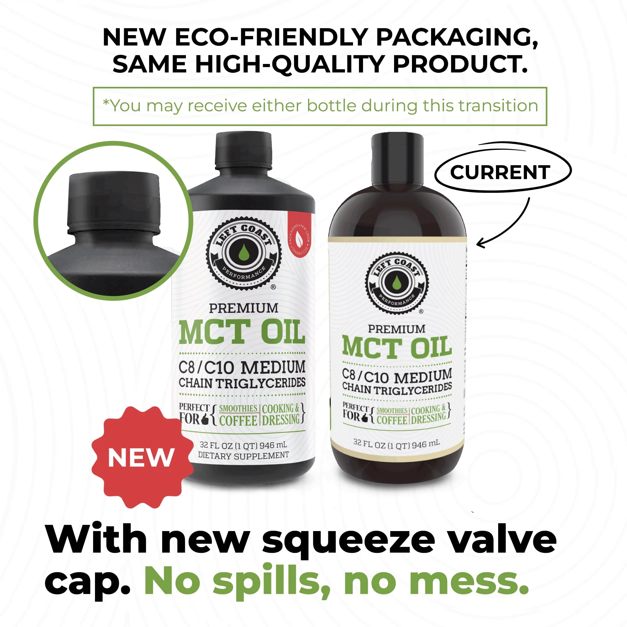 100% Coconut MCT Oil Liquid – C8 C10 for Sustained Mental Energy & Focus | Palm Free, Vegan, Keto & Paleo | 32 oz (60+ Servings) - Image 2