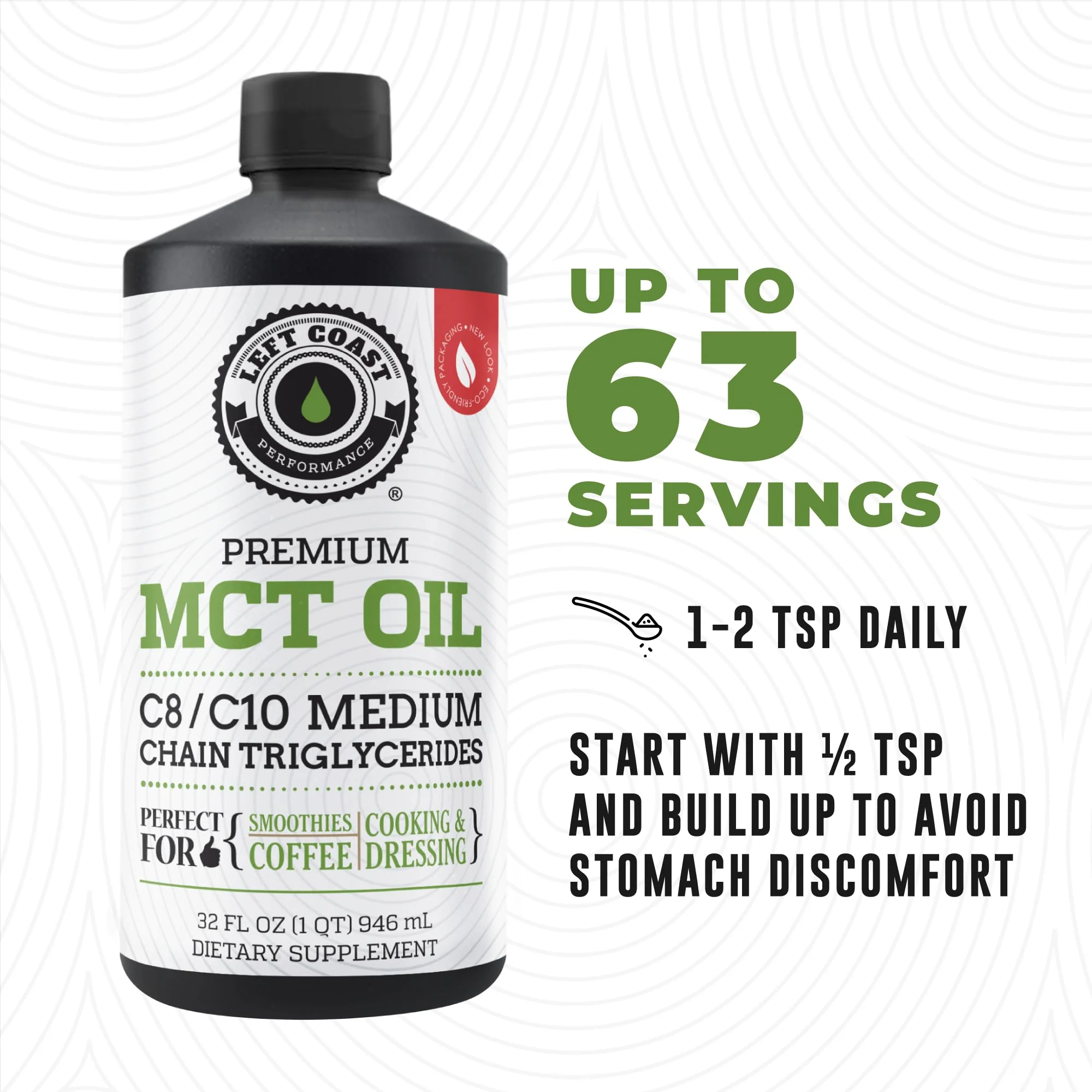 100% Coconut MCT Oil Liquid – C8 C10 for Sustained Mental Energy & Focus | Palm Free, Vegan, Keto & Paleo | 32 oz (60+ Servings) - Image 6