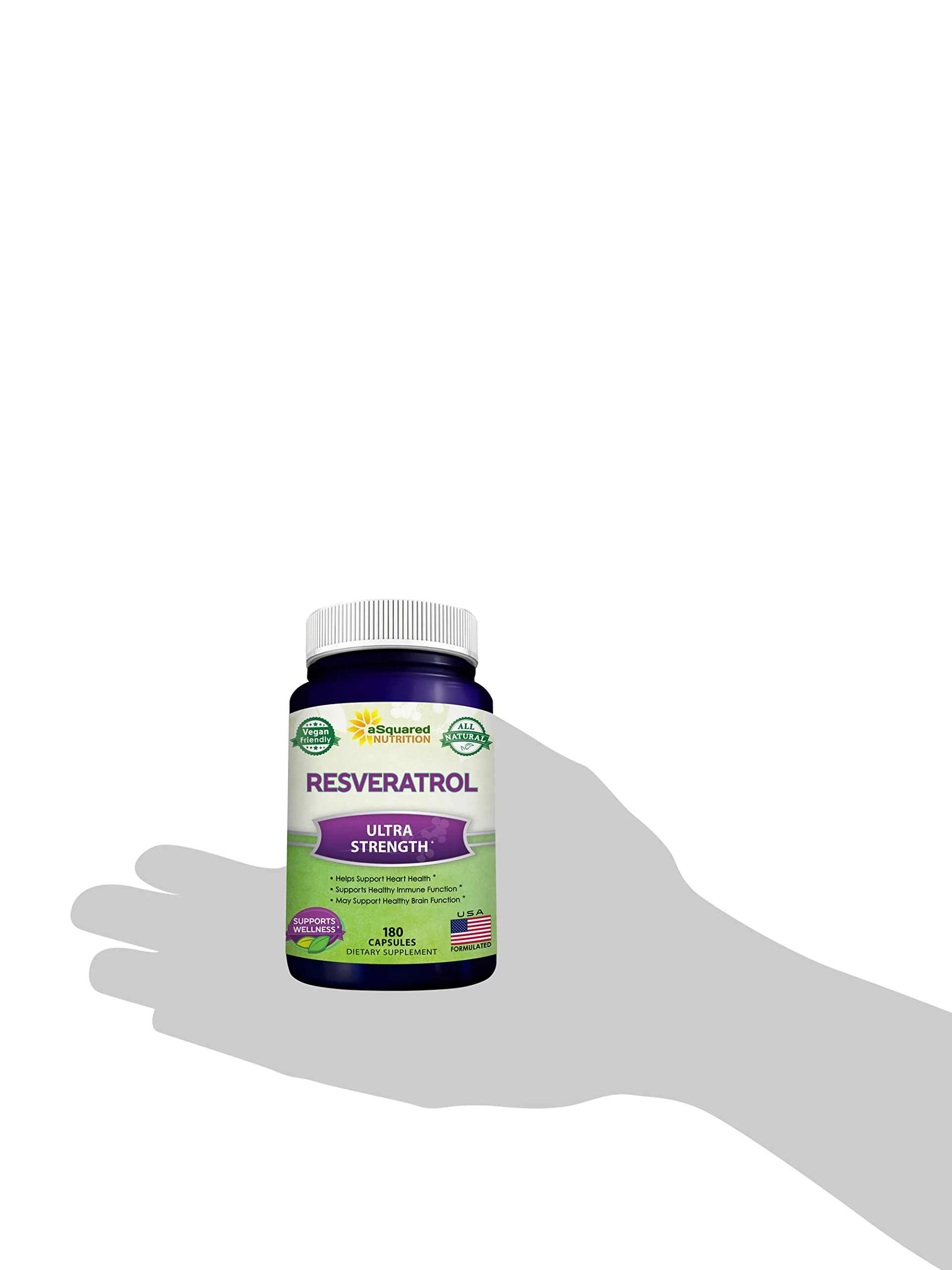 100% Natural Resveratrol 1000mg/Serving | 180 Capsules | Heart Health - Image 9