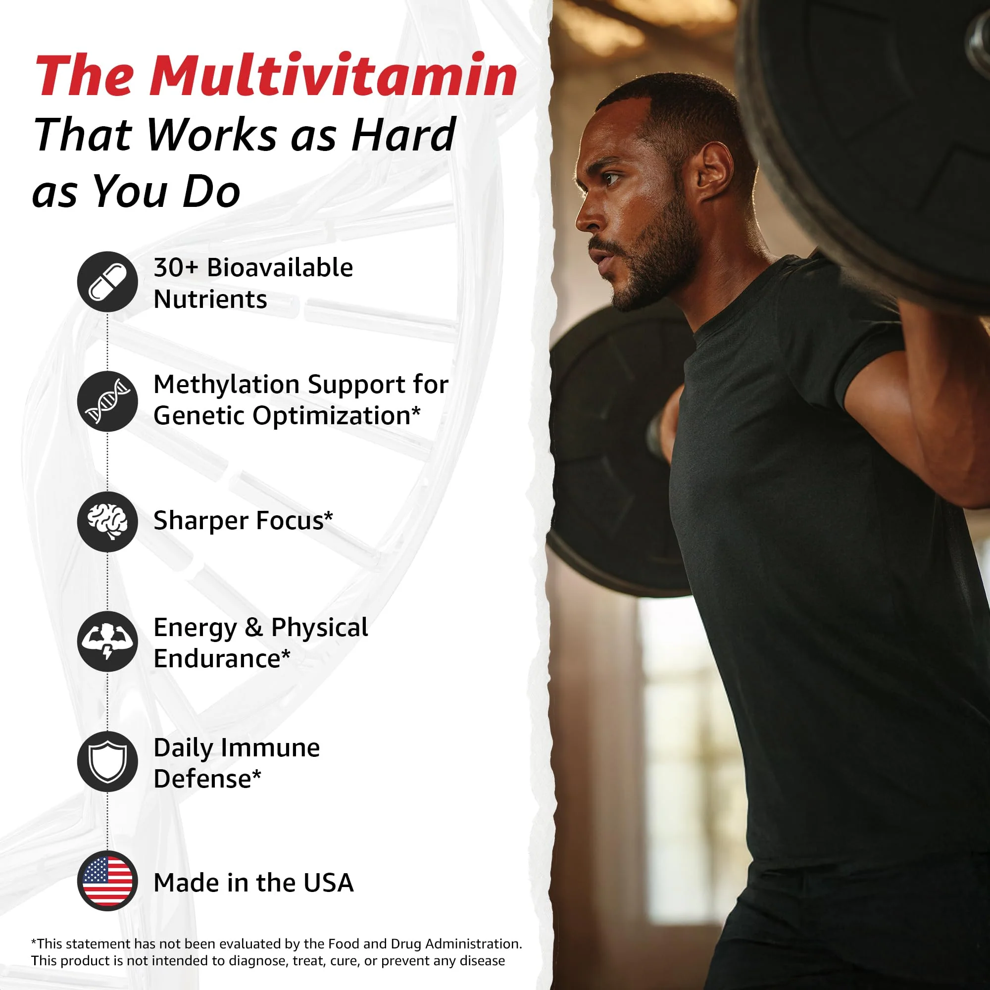 10X Health System Optimize Multivitamin for Men – 90 Capsules | 34-in-1 Methylated Formula, 5-MTHF, NAC, 800 mcg B12 - Image 2