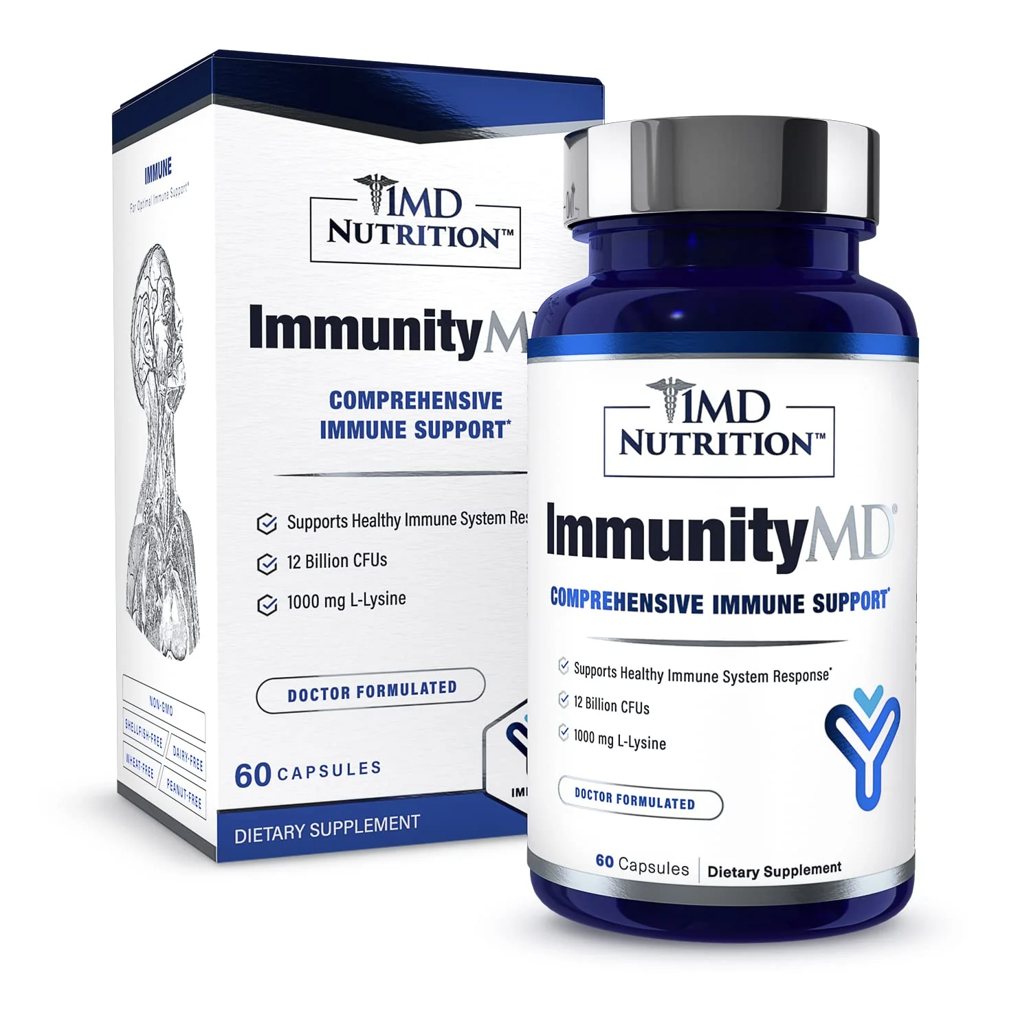1MD ImmunityMD Probiotic - Immune Health, Doctor-Selected Strains & Prebiotic, 60 Capsules (2 Pack) - Image 6