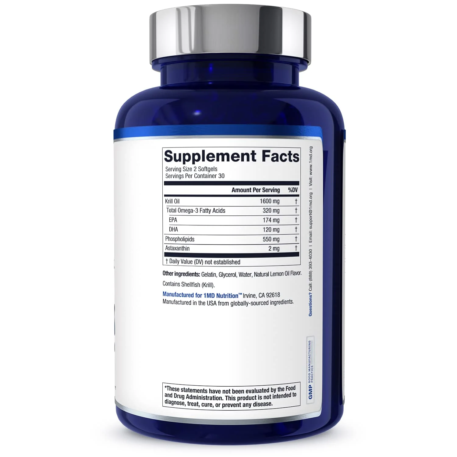 1MD KrillMD Antarctic Krill Oil Omega-3 with Astaxanthin | 60 Softgels | 2x More Effective Than Fish Oil - Image 14