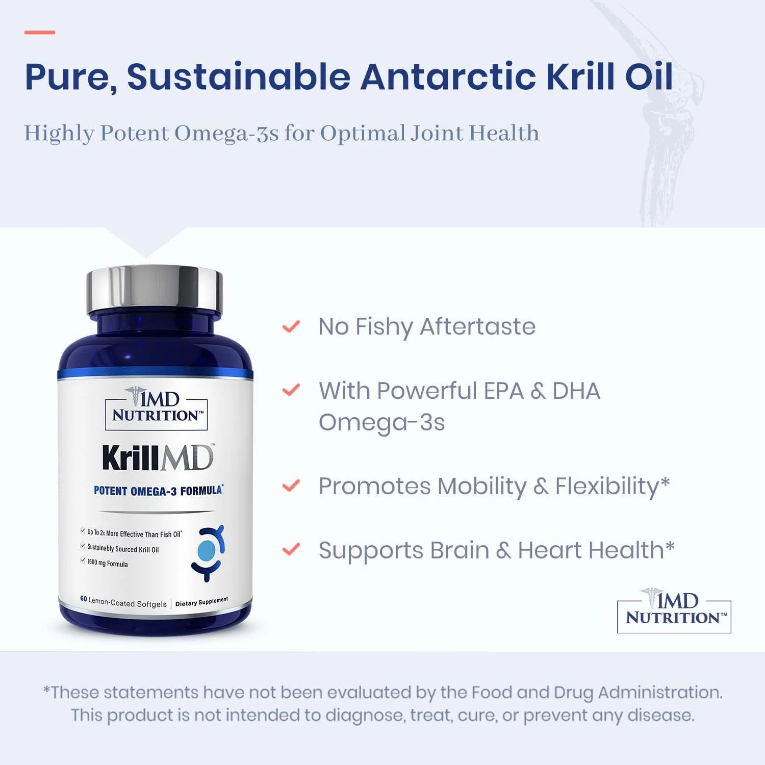 1MD KrillMD Antarctic Krill Oil Omega-3 with Astaxanthin | 60 Softgels | 2x More Effective Than Fish Oil - Image 4