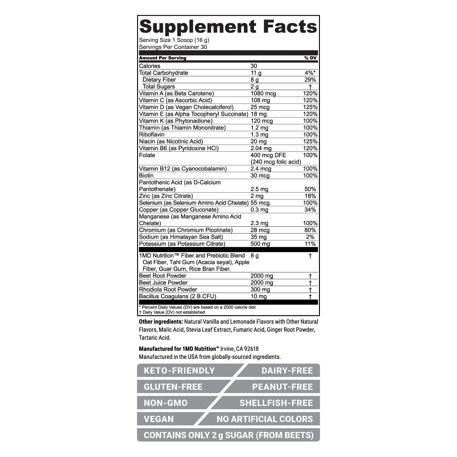 1MD Nutrition CardioFitMD — Vegan Beetroot Powder, High-Fiber Nitric Oxide Support (Keto-Friendly) - 30 Days - Image 6
