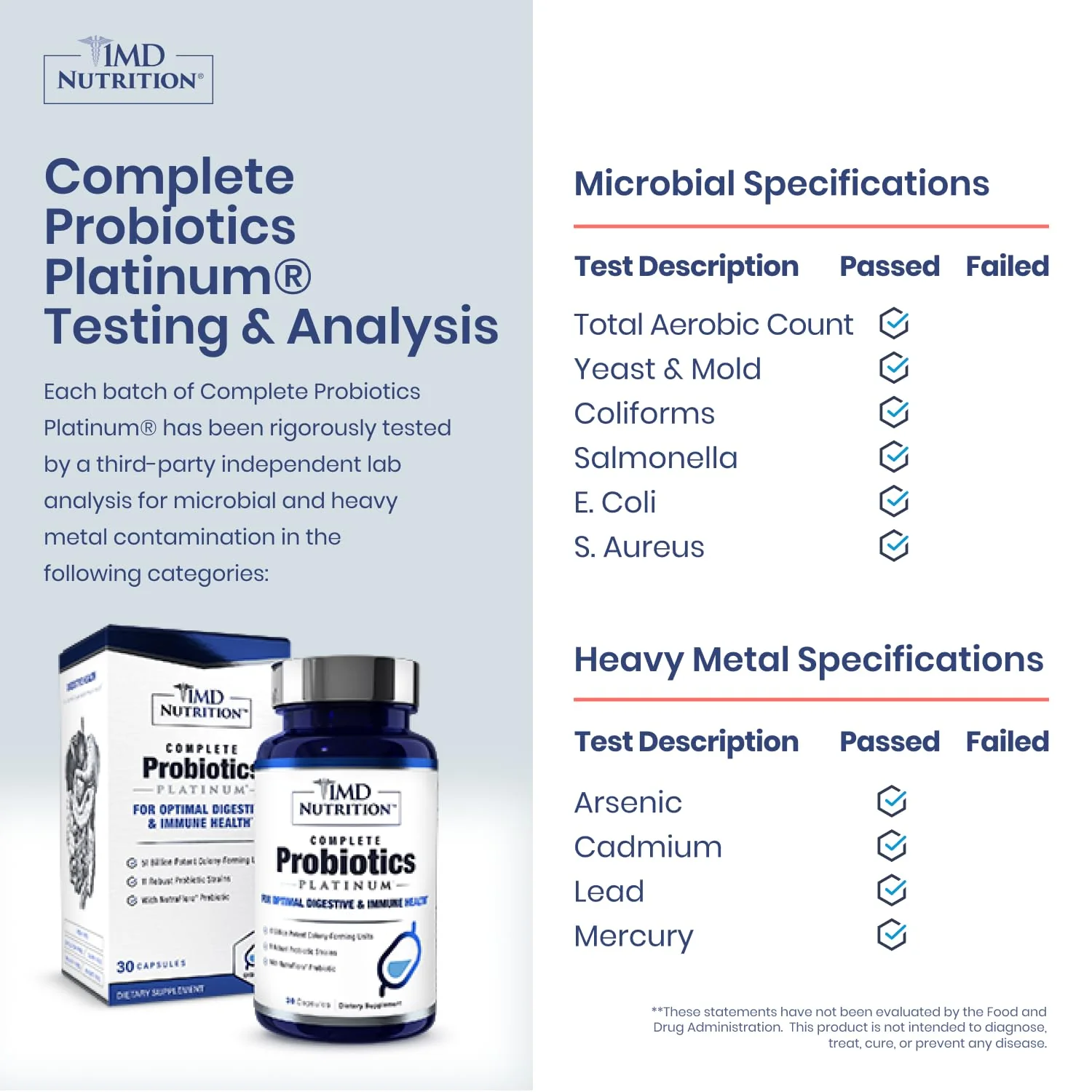 1MD Nutrition Complete Probiotics Platinum – 51B CFU, 11 Strains, Dairy-Free, 30 Capsules - Image 3