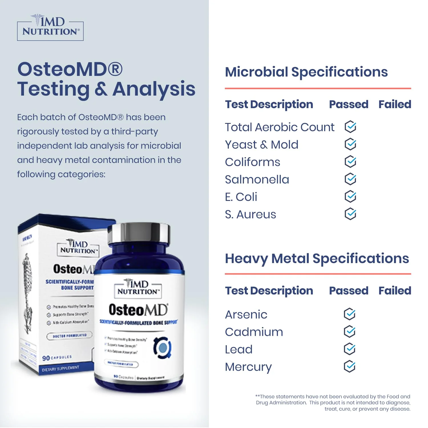 1MD Nutrition OsteoMD – Comprehensive Bone Health Support with Vitamin D3, K2 (MenaQ7) & Hydroxyapatite - Image 3