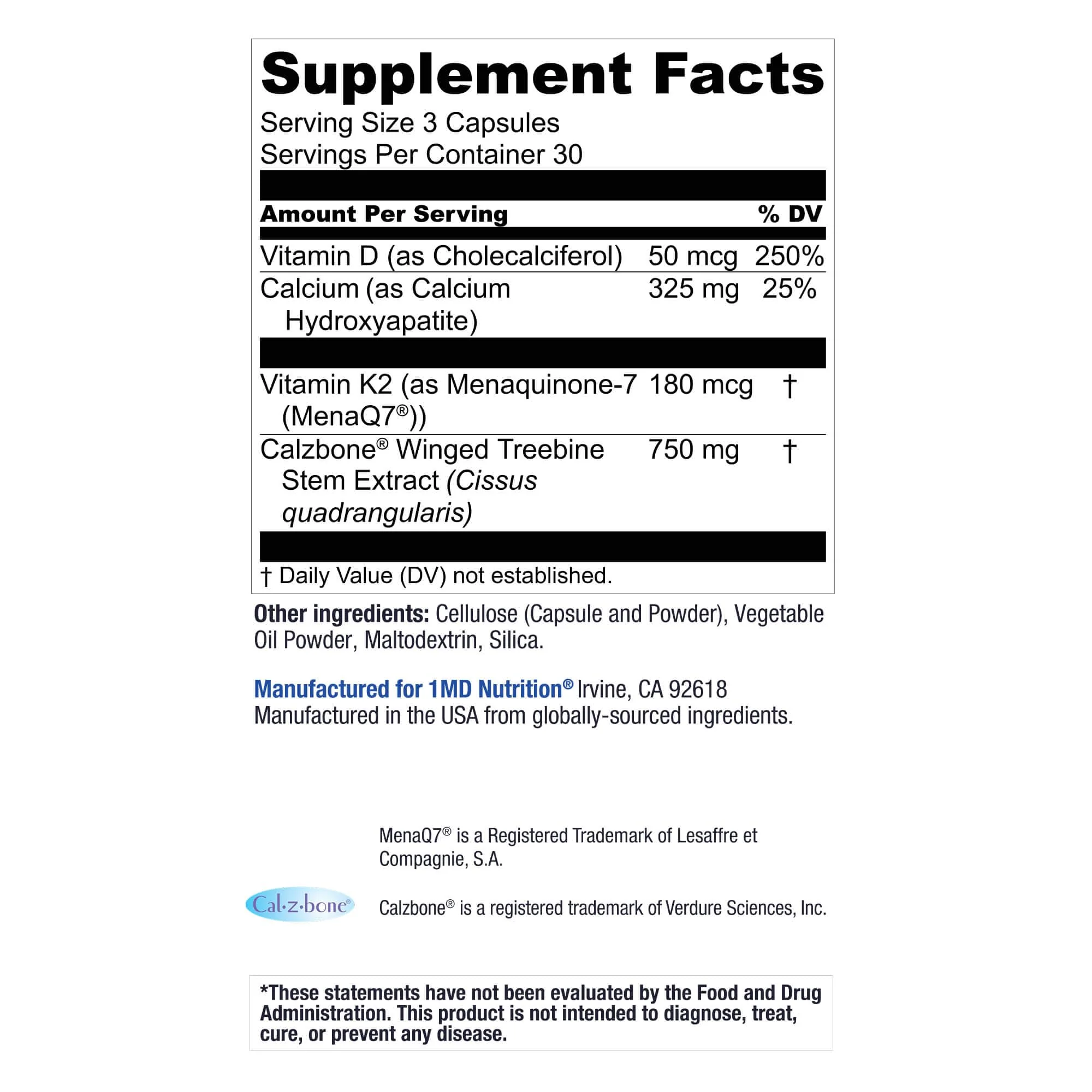 1MD Nutrition OsteoMD – Comprehensive Bone Health Support with Vitamin D3, K2 (MenaQ7) & Hydroxyapatite - Image 9