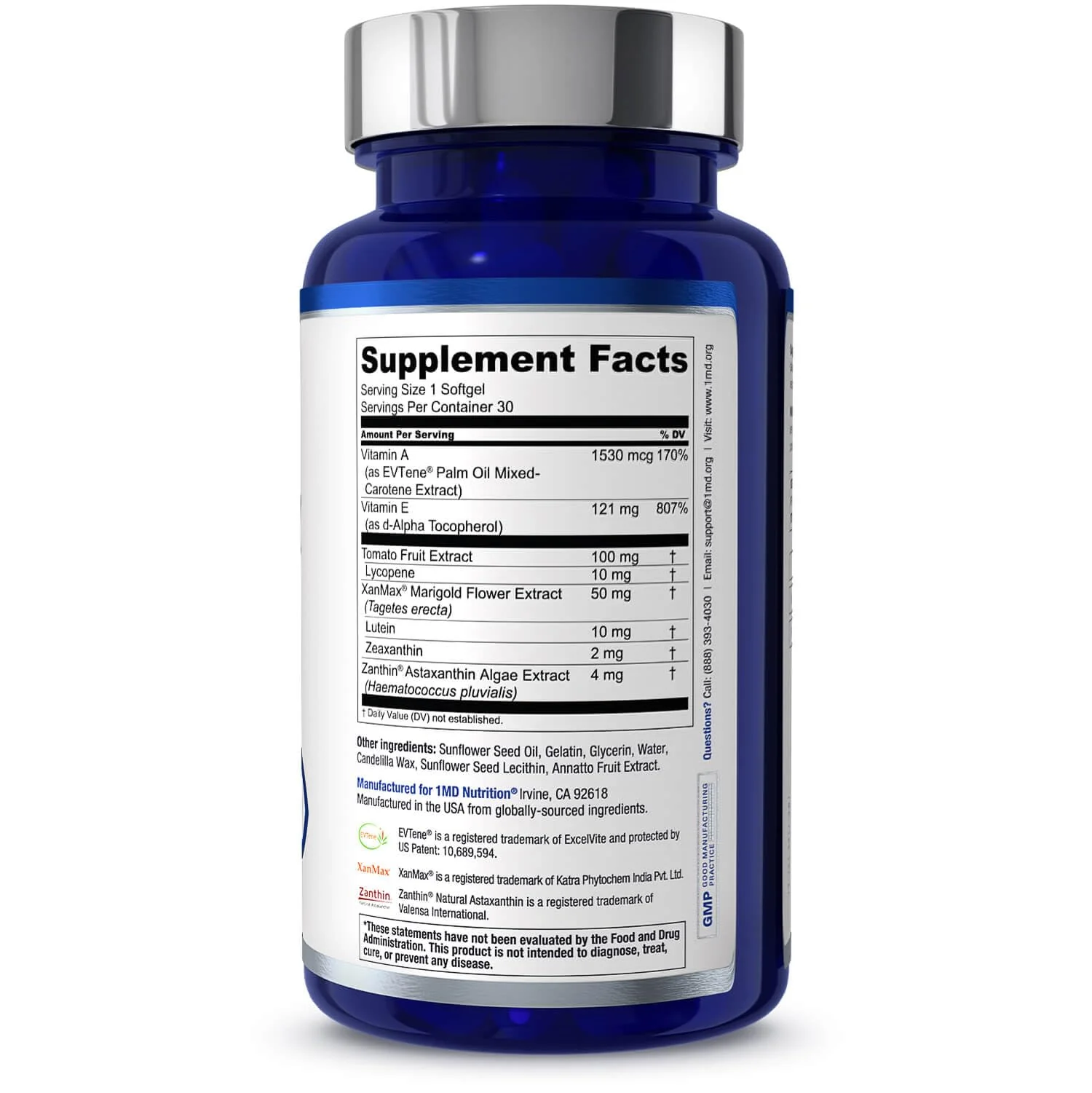 1MD Nutrition VisionMD Eye Carmis – Lutein & Zeaxanthin AREDS2 Formula | 90 Softgels (3-Pack) - Image 7