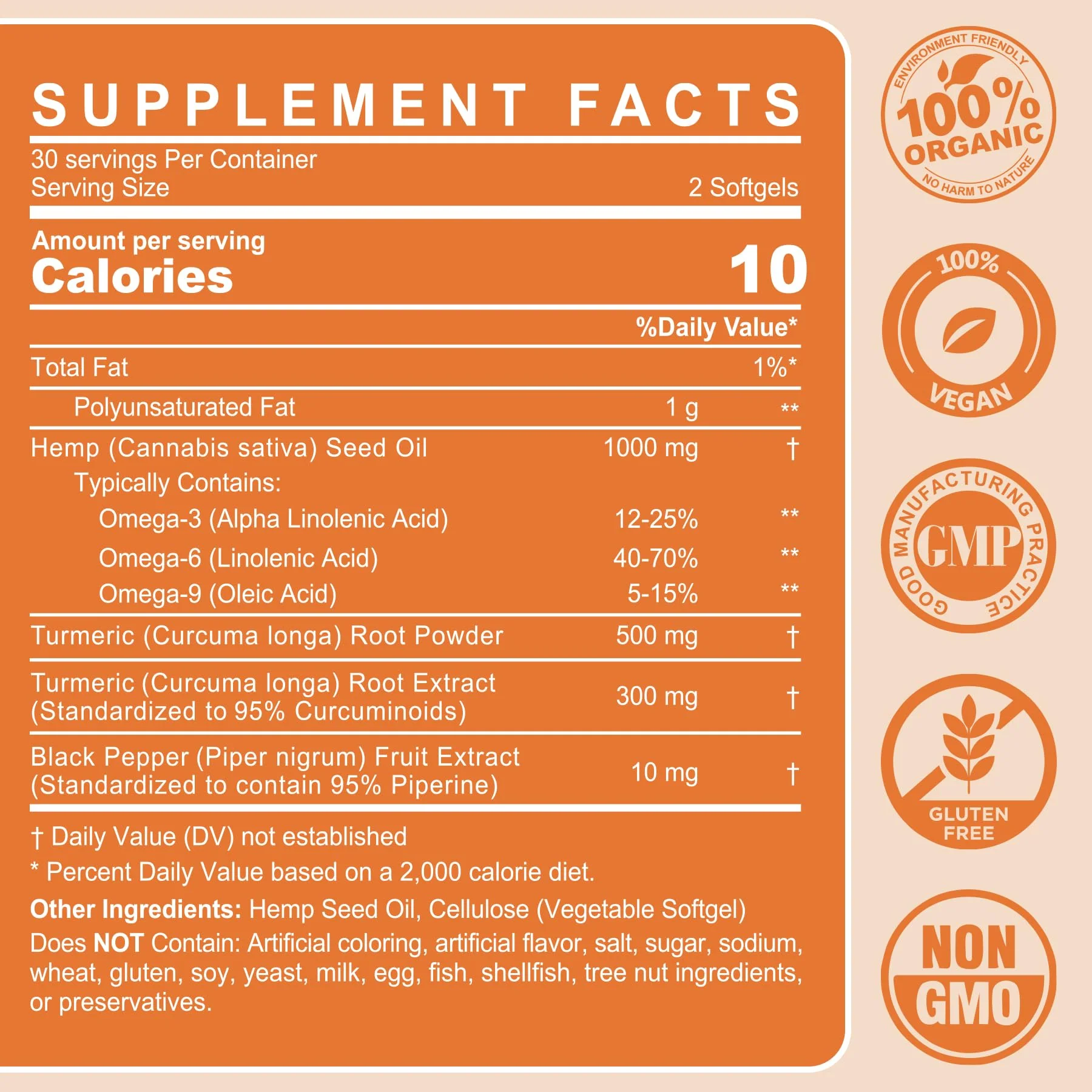 2 Pack Hēmp Oil Capsules with Turmeric — Organic Hemp Seed Oil + Curcumin - Image 3