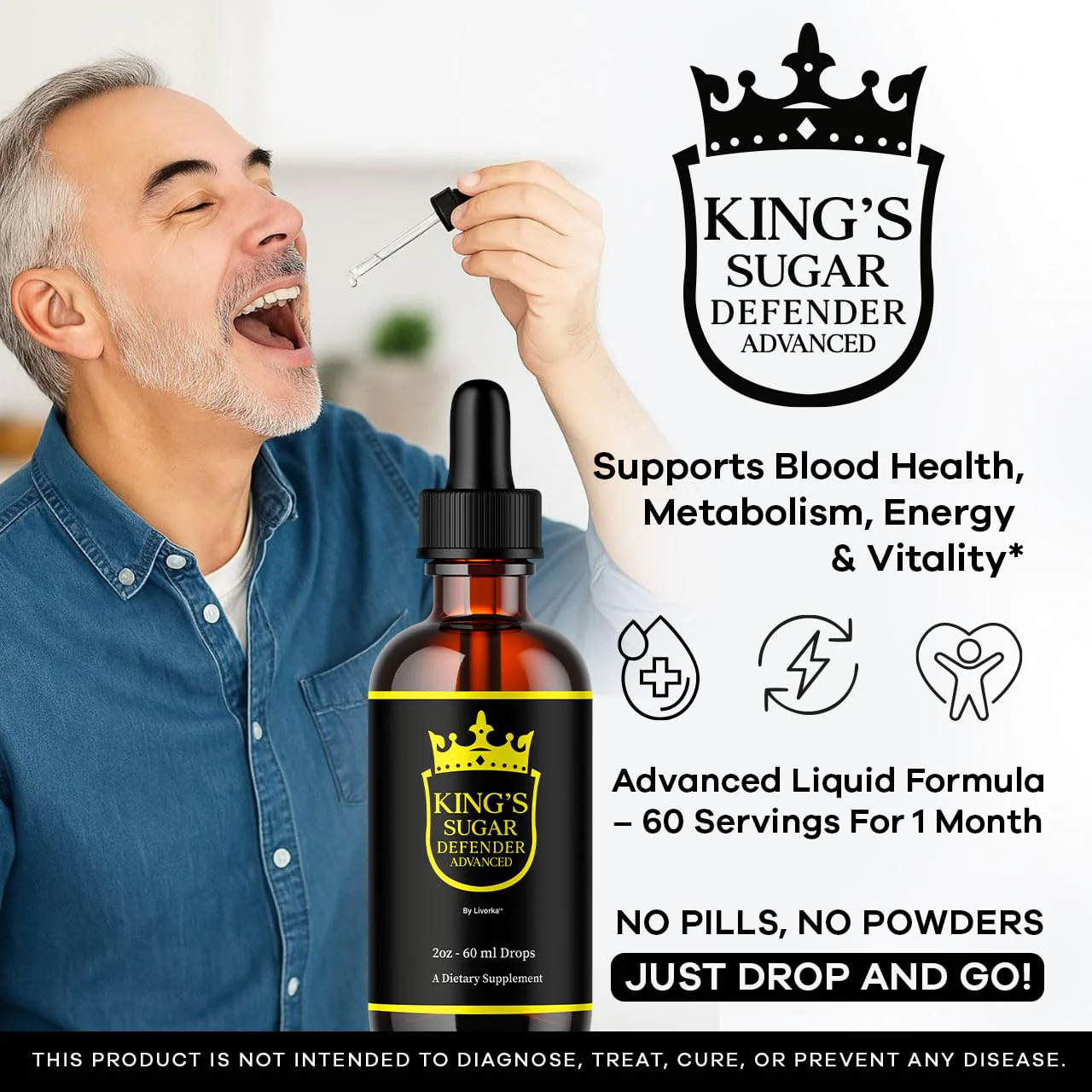 2 Pack Kings Sugar Defender Drops – Official KingSugar Defender Liquid Formula for Overall Health & Wellness (2 Bottles, 2 Months) - Image 2