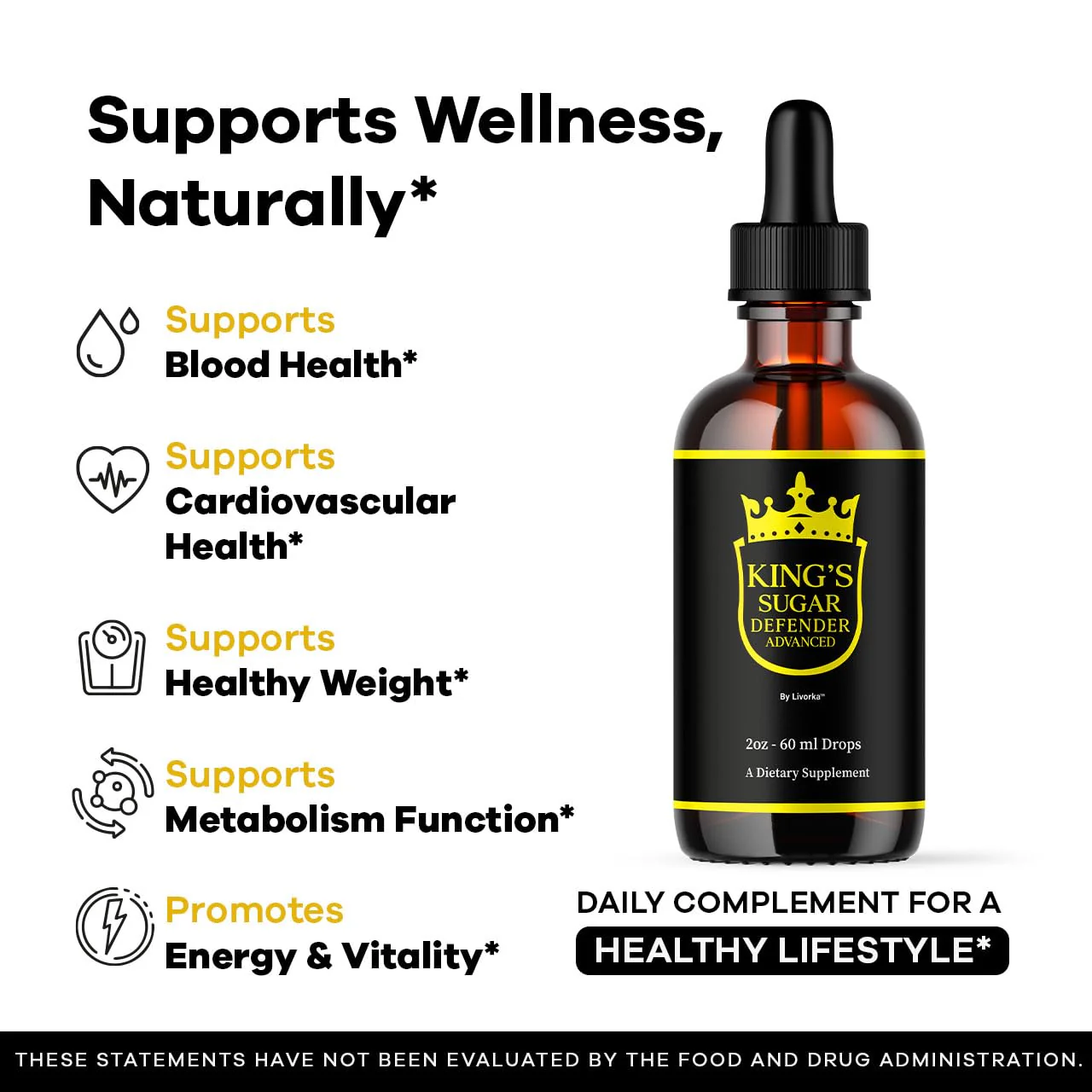 2 Pack Kings Sugar Defender Drops – Official KingSugar Defender Liquid Formula for Overall Health & Wellness (2 Bottles, 2 Months) - Image 3