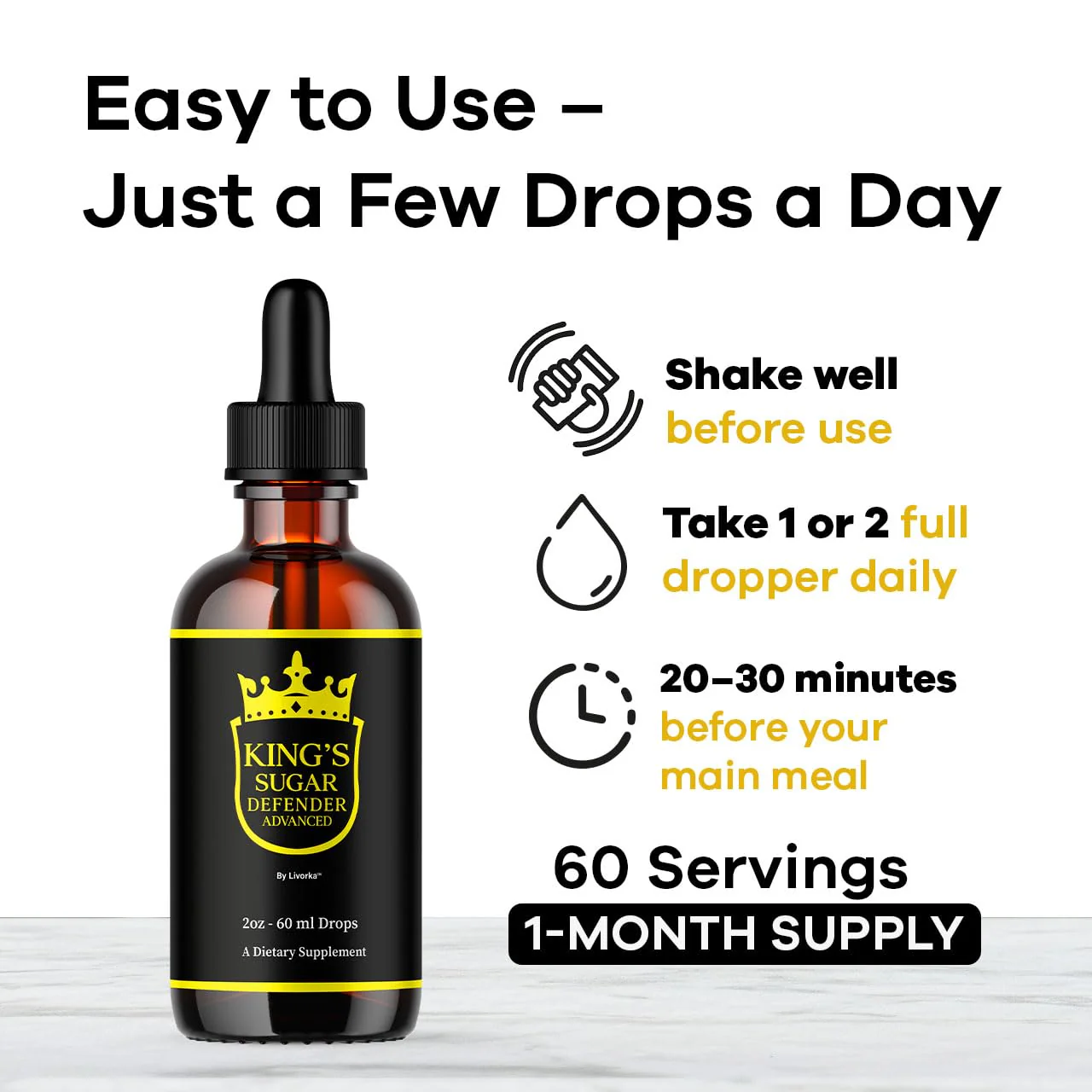 2 Pack Kings Sugar Defender Drops – Official KingSugar Defender Liquid Formula for Overall Health & Wellness (2 Bottles, 2 Months) - Image 4