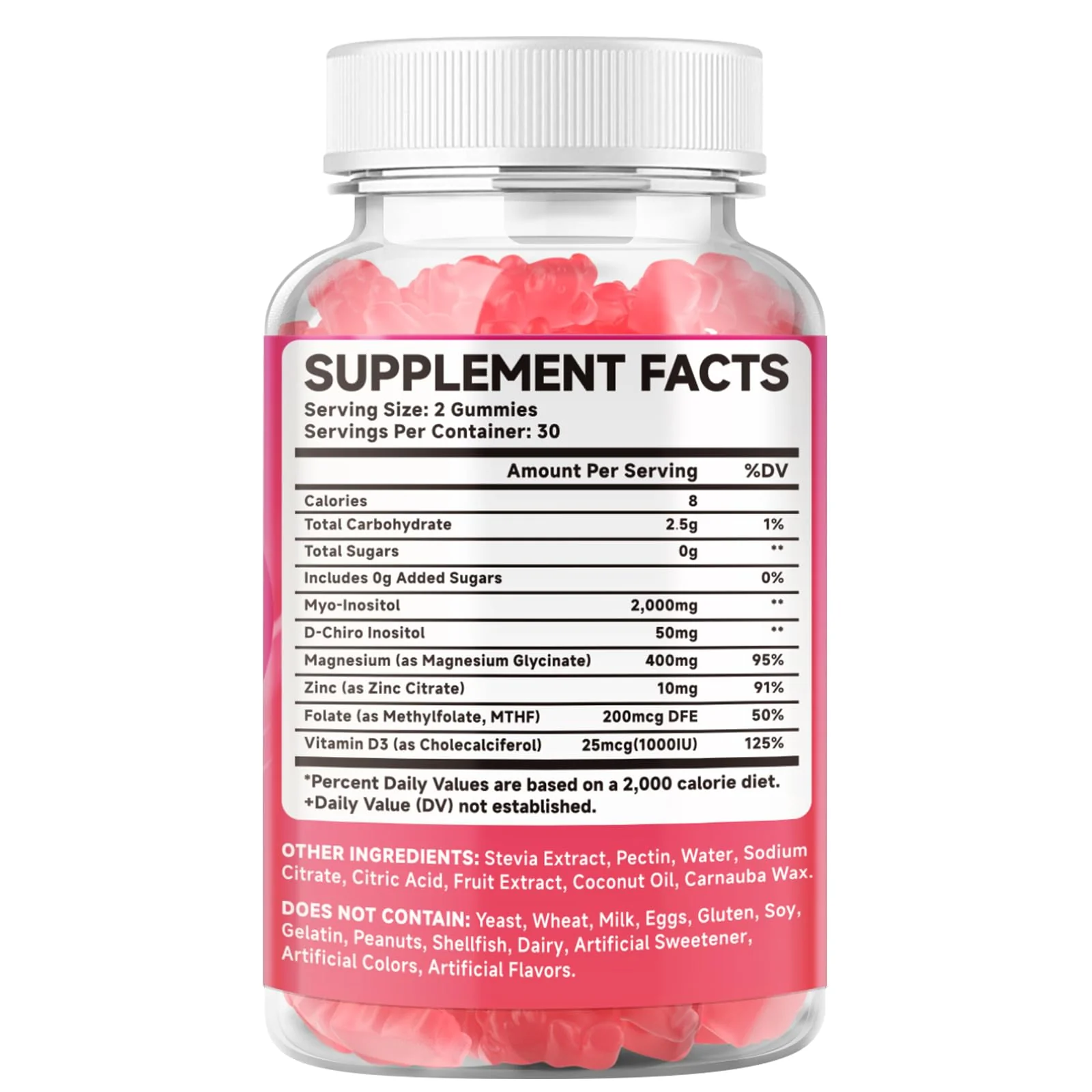 2-Pack Myo-Inositol and D-Chiro Inositol Gummies – 40:1 Ratio, Raspberry Flavor, 120 Count - Image 9