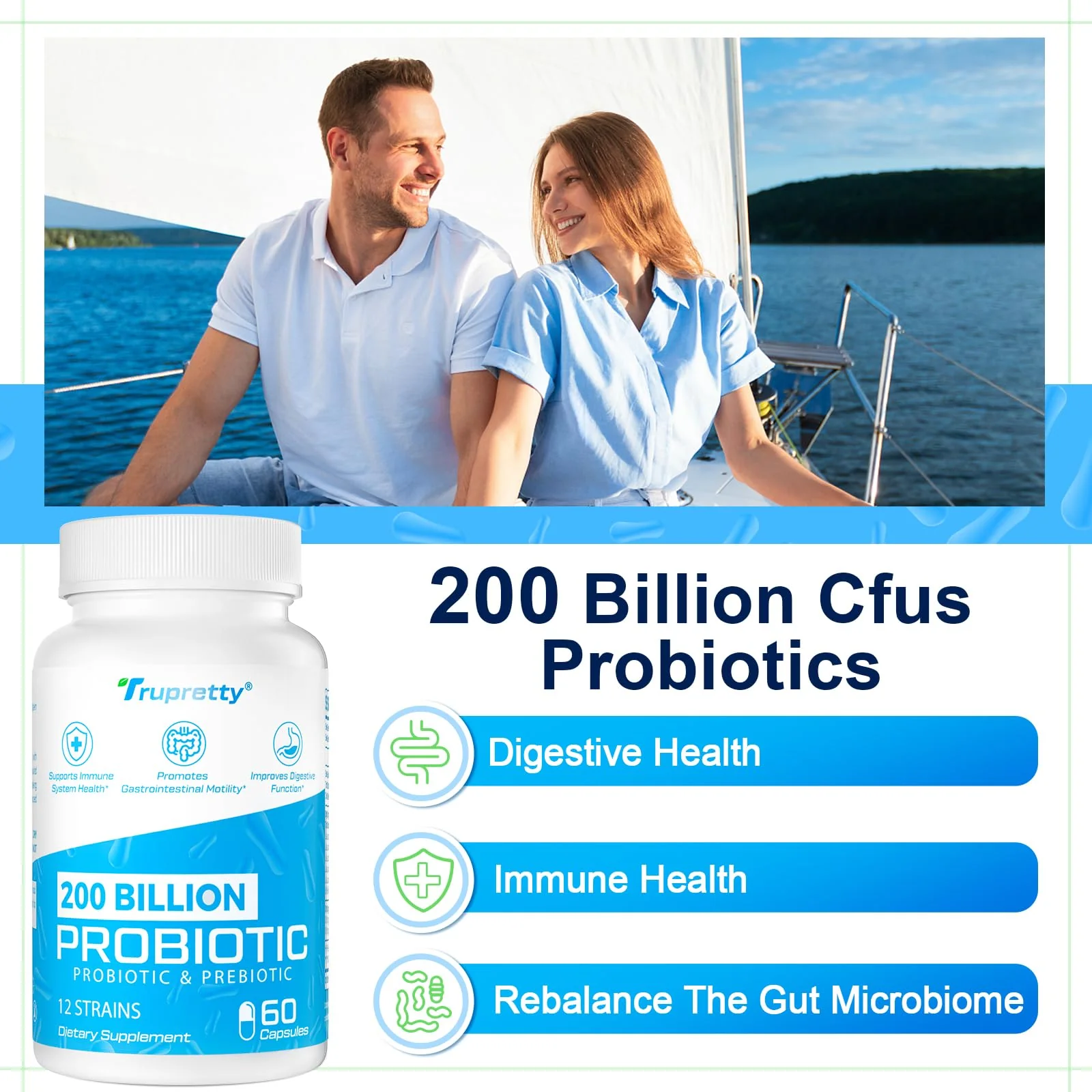 200 Billion CFU Probiotic – 12 Strains + 3 Organic Prebiotics, 240 Caps (240-Day), Non-GMO - Image 7