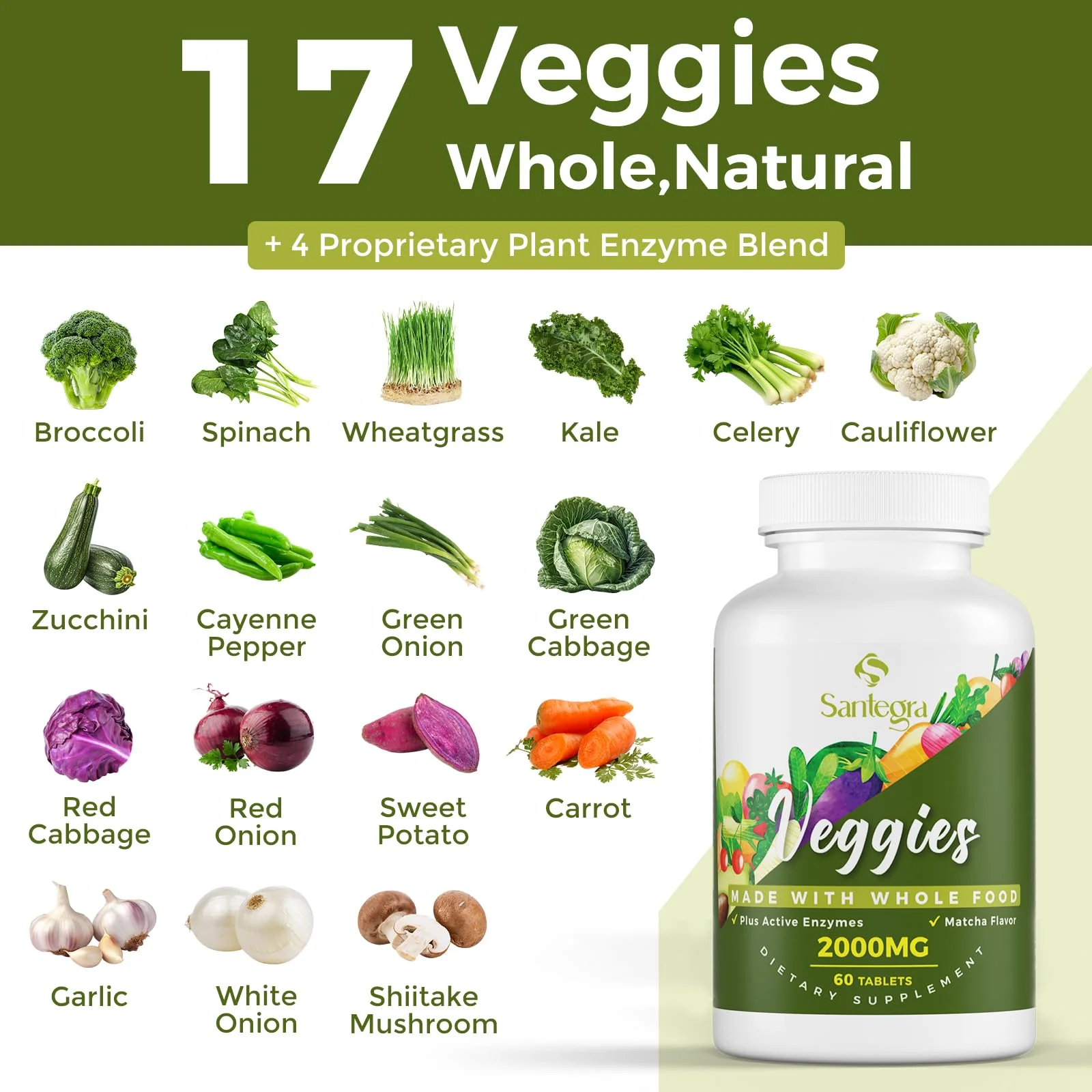2000 MG Fruit & Veggies Supplement, 240 Tablets – 35+ Fruits & Veggies - Image 4