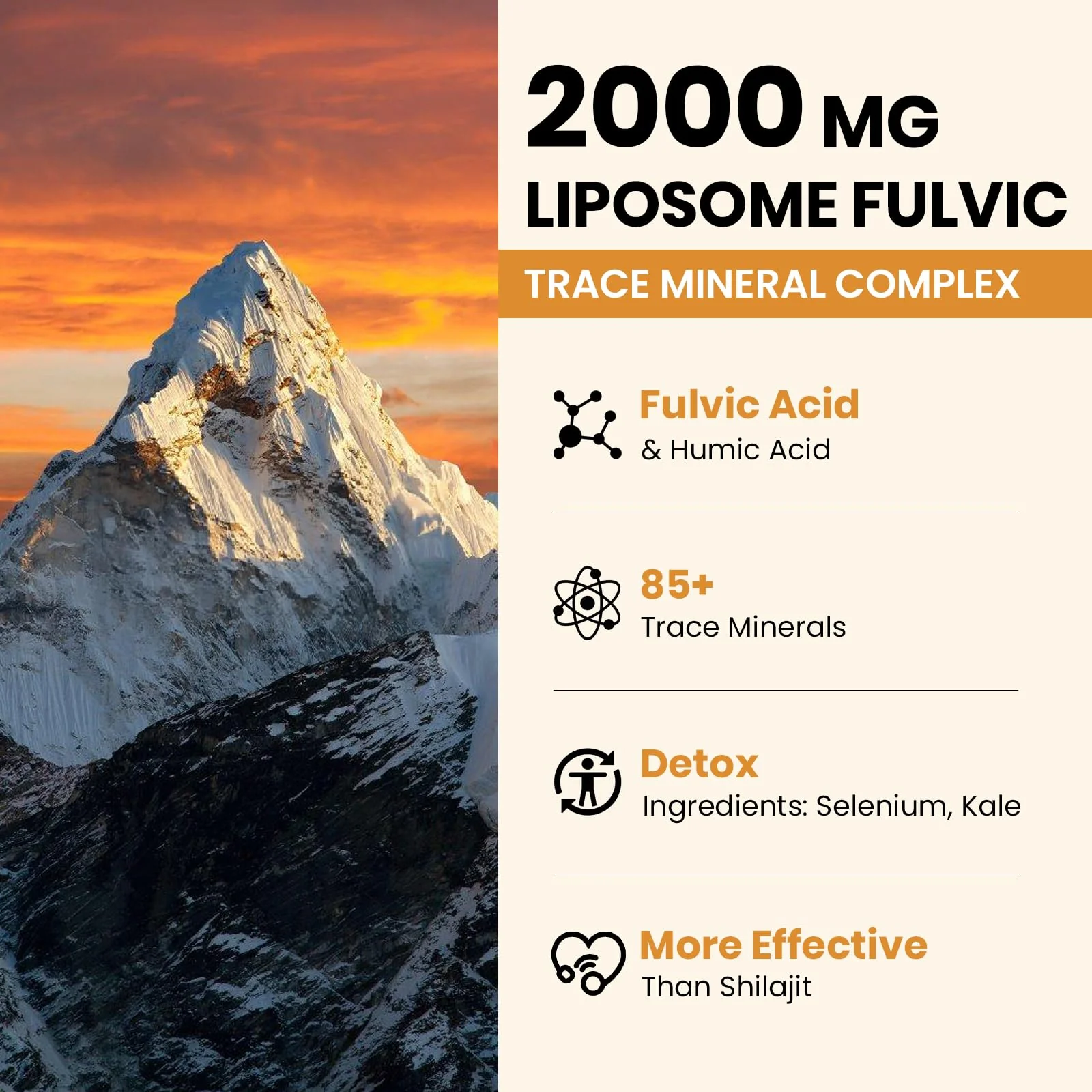 2000 mg Liposomal Fulvic + Humic Acid & Trace Minerals – More Potent Than Shilajit | Energy, Digestion, Immunity | 6 oz - Image 4