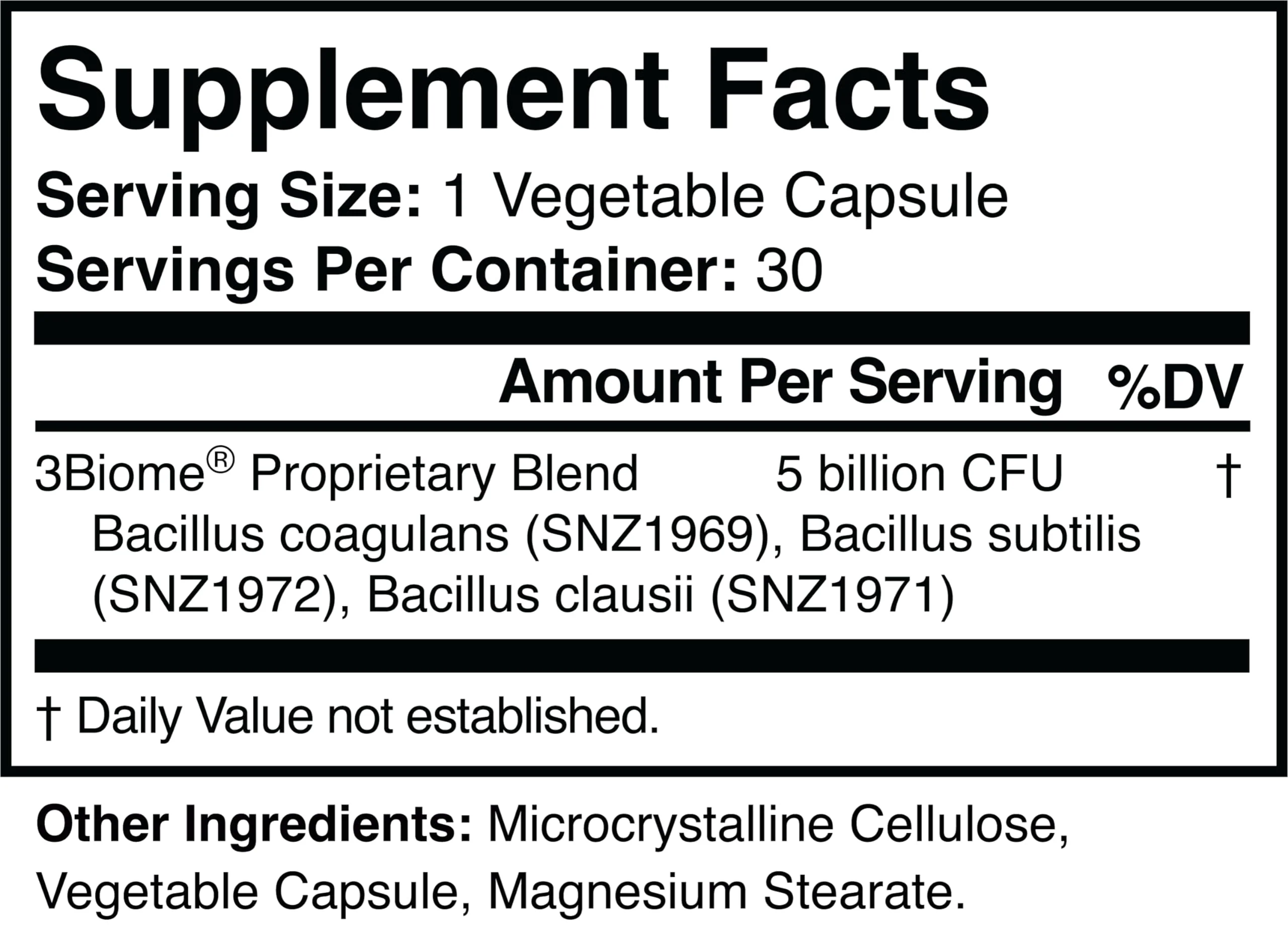 3Biome - Natural Probiotic Supplement - Non-GMO, Vegan, Gluten-Free | 30 Vegetable Capsules - Image 3