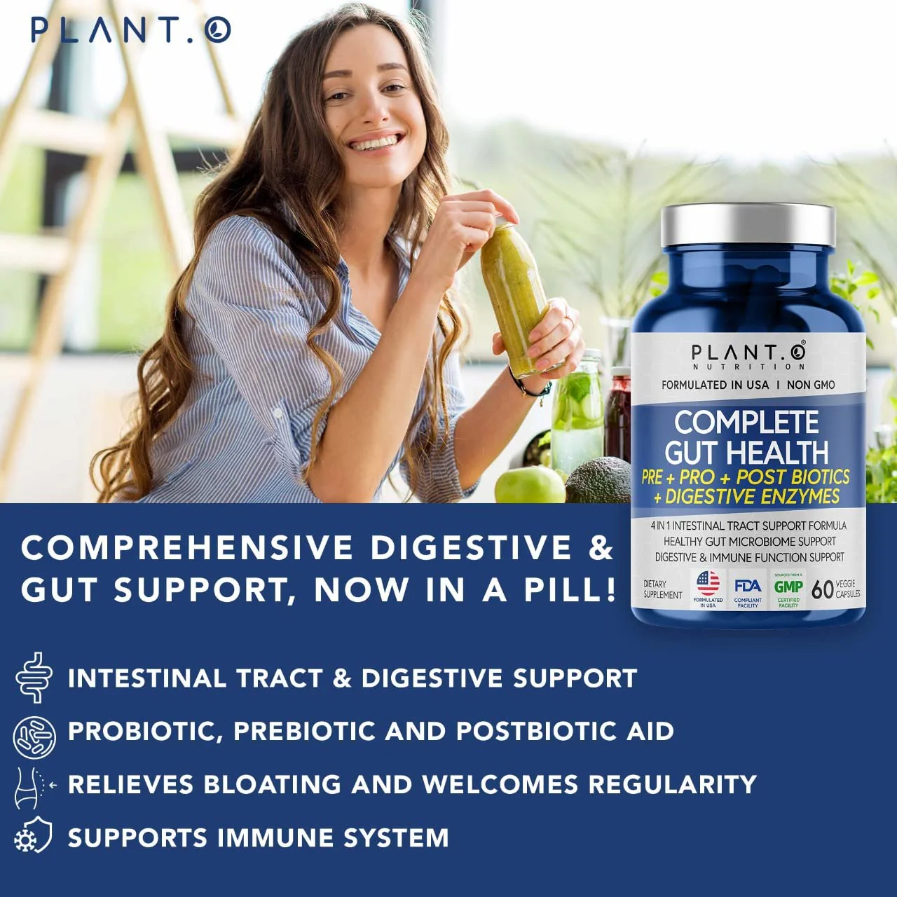 4-in-1 Prebiotic Probiotic & Postbiotic Gut Health - 60 Capsules (Women & Men) - Image 6