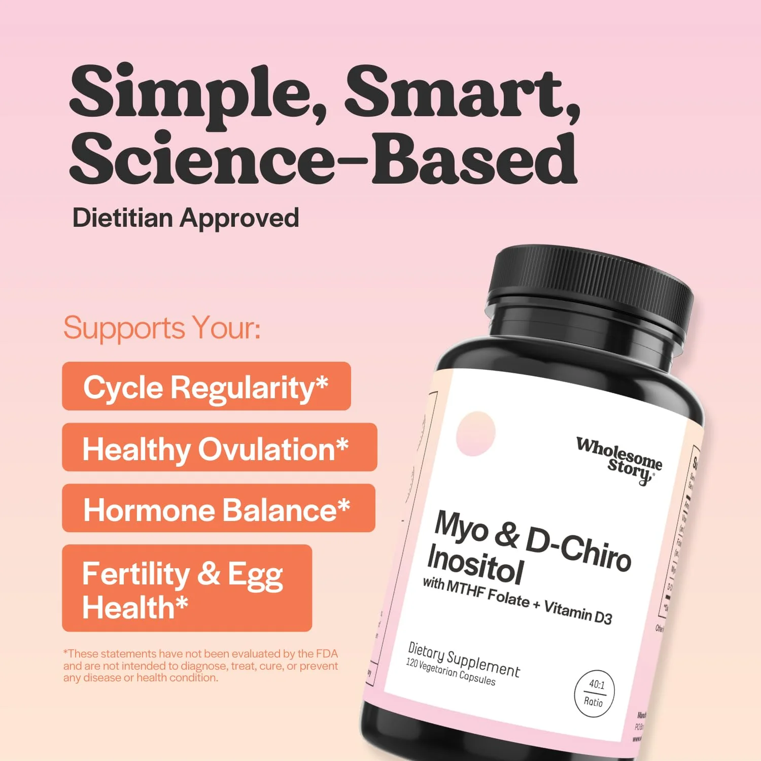 40:1 Myo-Inositol & D-Chiro Inositol Capsules with MTHF Folate, Vitamin D3 – Hormone & Ovarian Support - Image 2