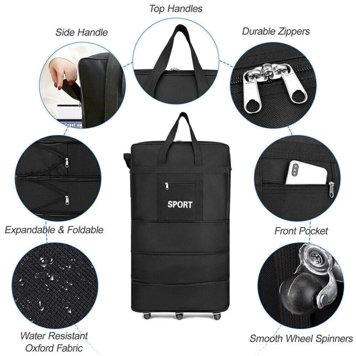 42" Extra Large Lightweight Luggage Trolley Suitcase Travel Bag Handbag BAG UK - Image 4