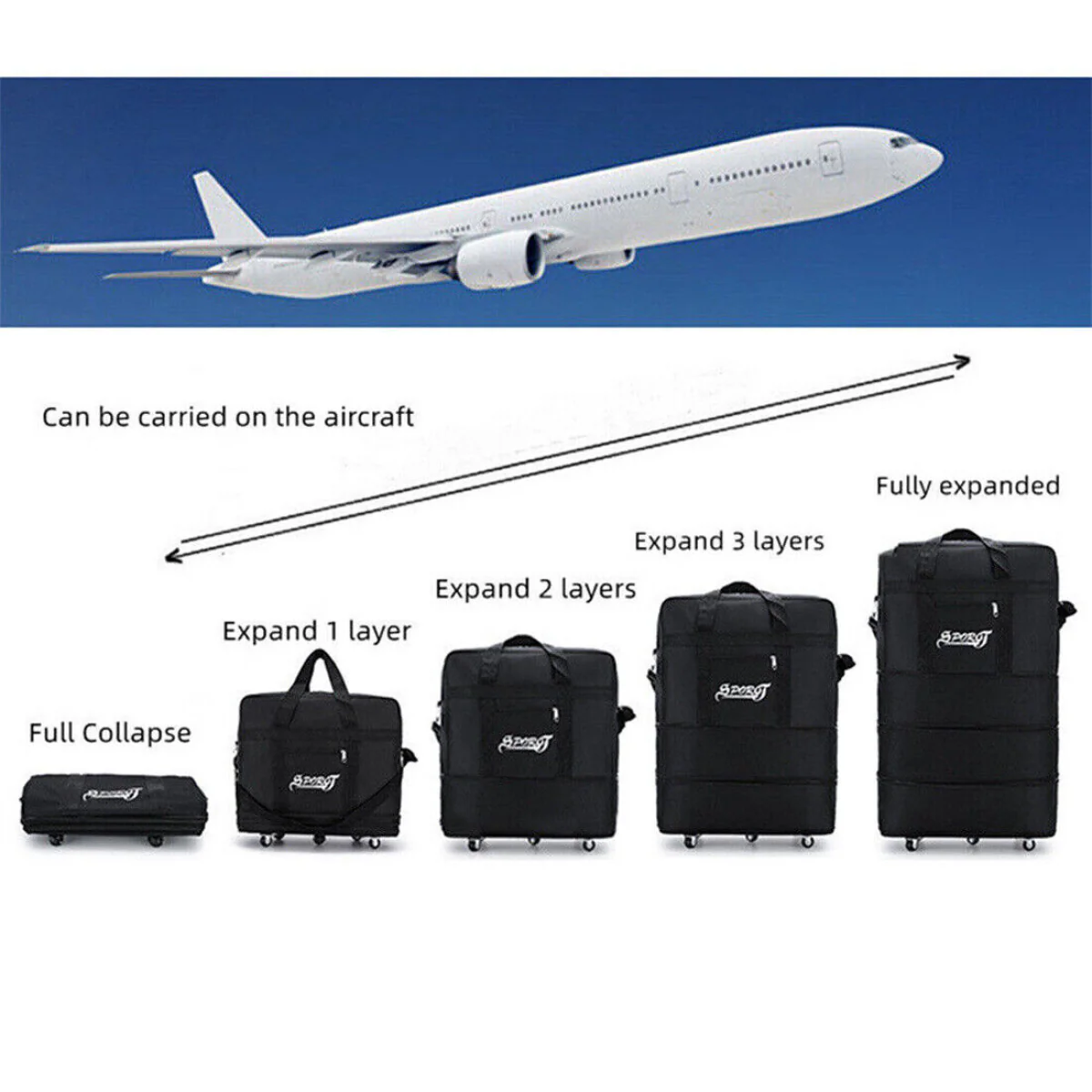 42" Extra Large Lightweight Luggage Trolley Suitcase Travel Bag Handbag BAG UK - Image 7