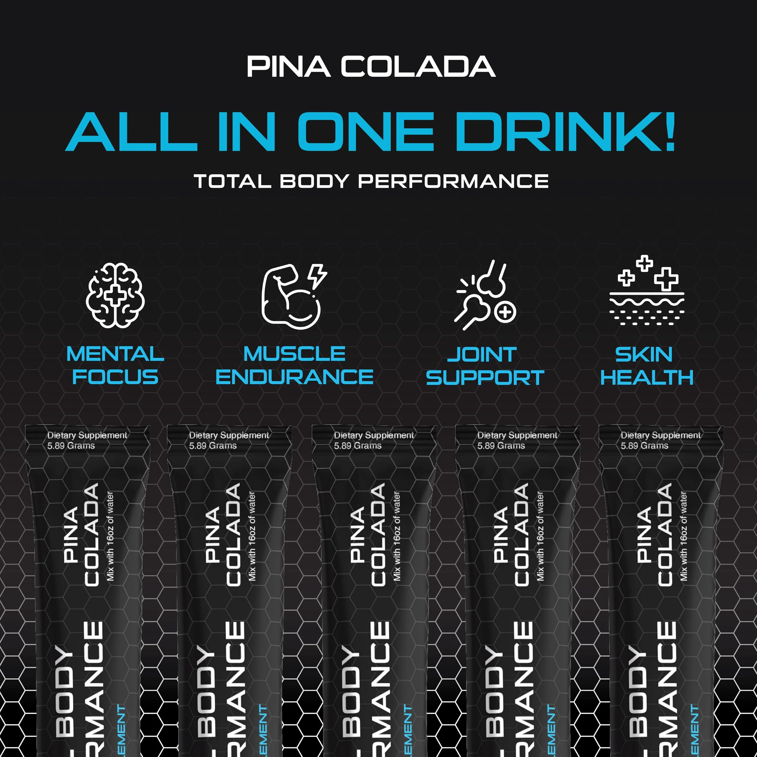4D Pina Colada 25 Unit Box - Electrolytes, Aminos, Vitamins & Energy Powder Packets - Zero Calories & Sugars - Gluten Free, Non-GMO, Keto & Vegan Friendly - Image 3