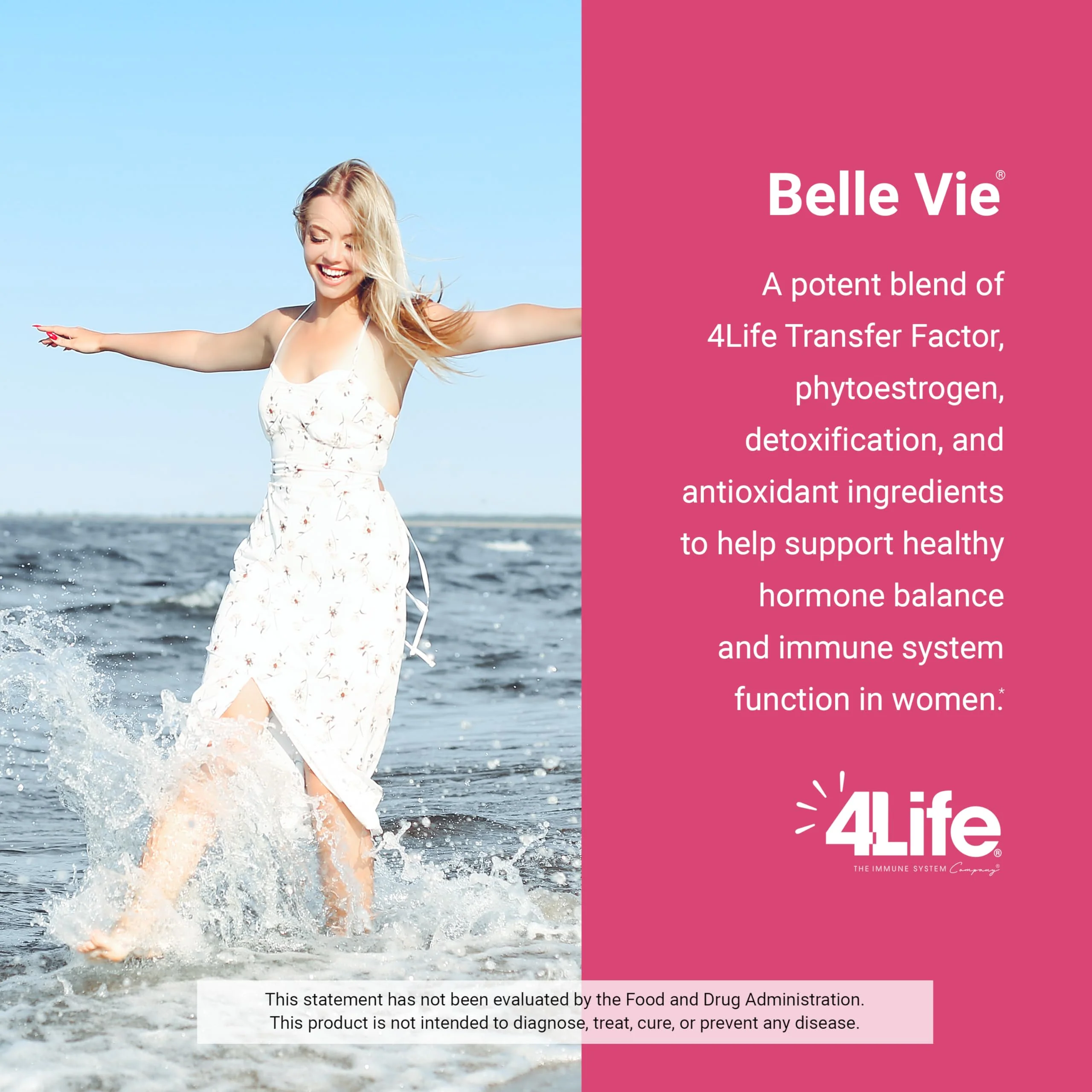 4Life Transfer Factor Belle Vie – Supports Women's Reproductive Health (Kudzu, Flax & Red Clover) – 60 Veggie Capsules - Image 2