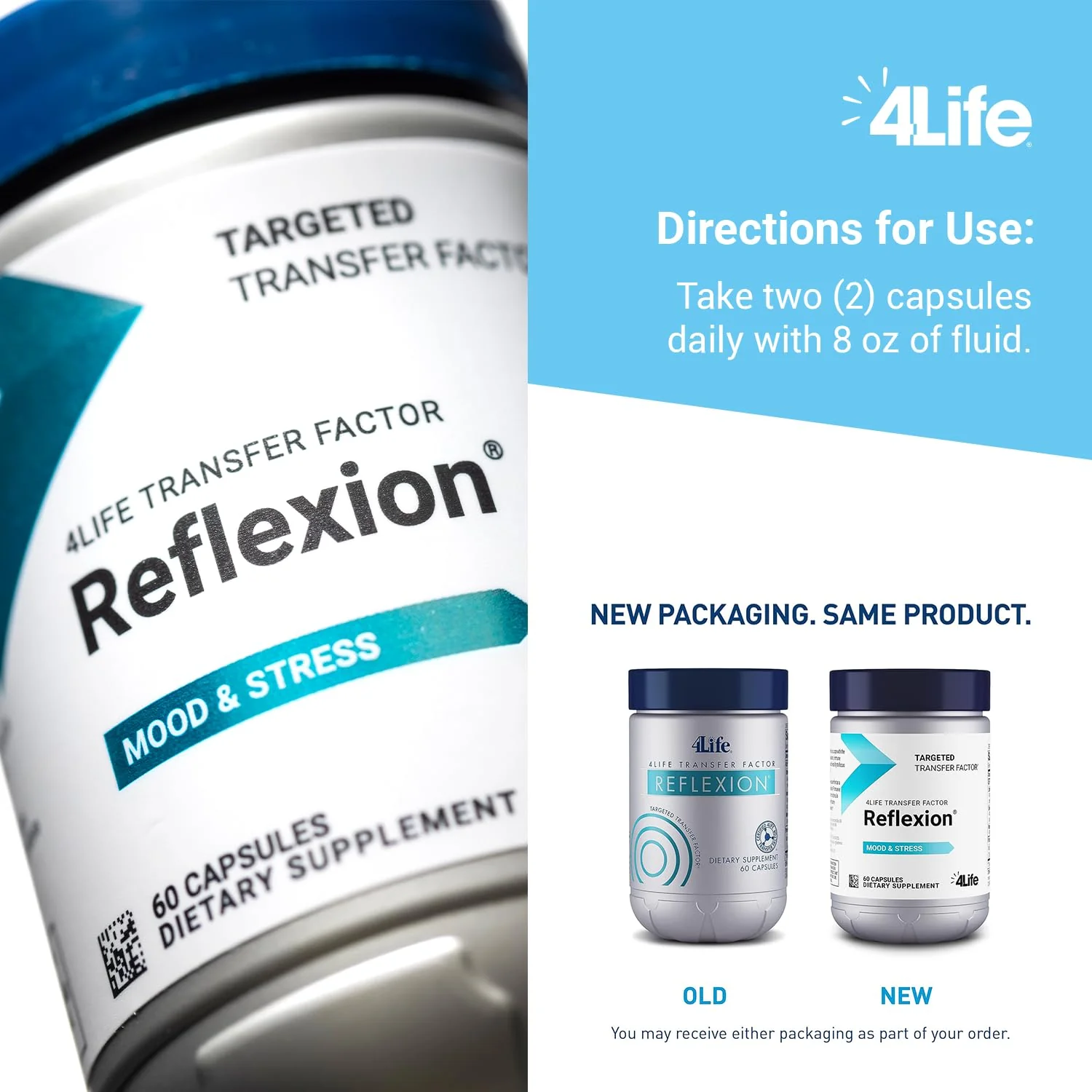 4Life Transfer Factor Reflexion - Mindset & Brain Support with L-Theanine, Wild Green Oat, and Tri-Factor Immune Formula - 60 Capsules - Image 11