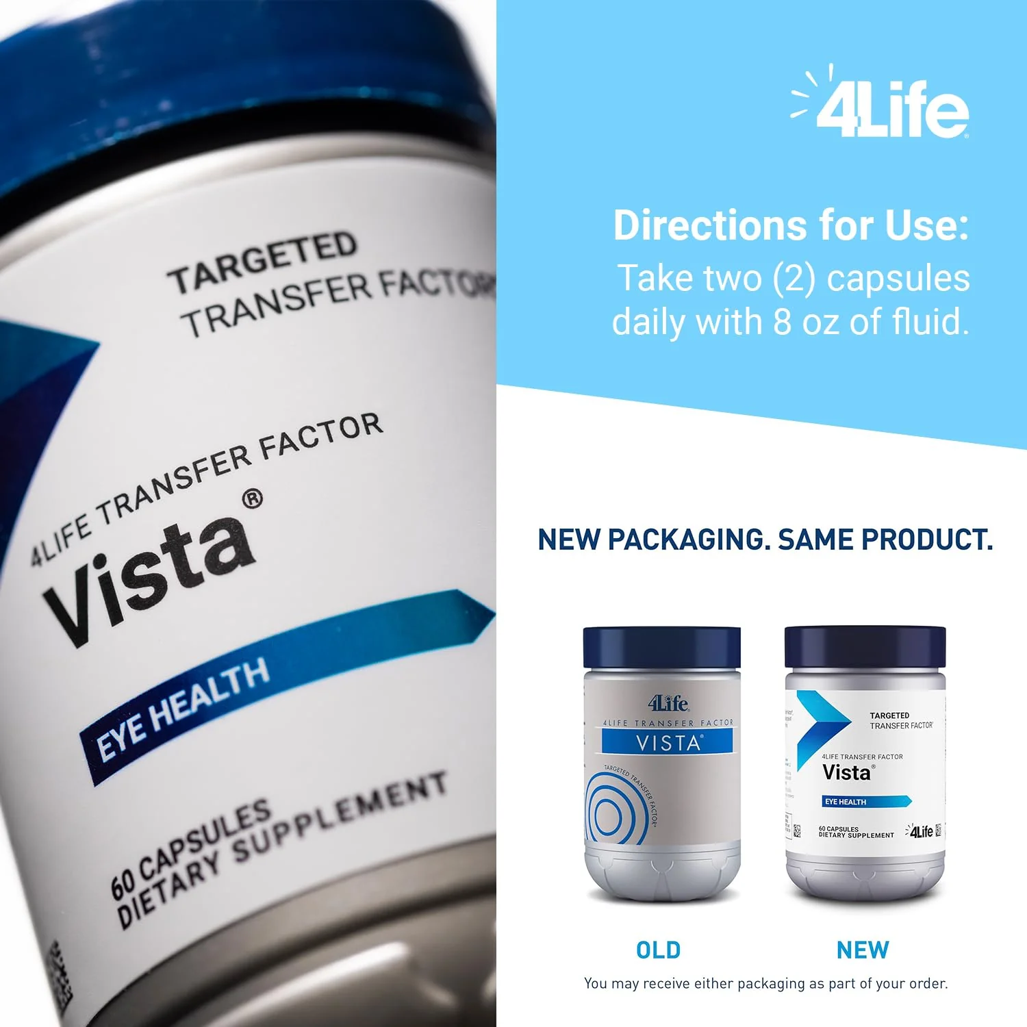 4Life Transfer Factor Vista - Eye Health & Vision Support with Lutein, Zeaxanthin, Zinc, Vitamin C, and Black Currant - 60 Capsules - Image 4