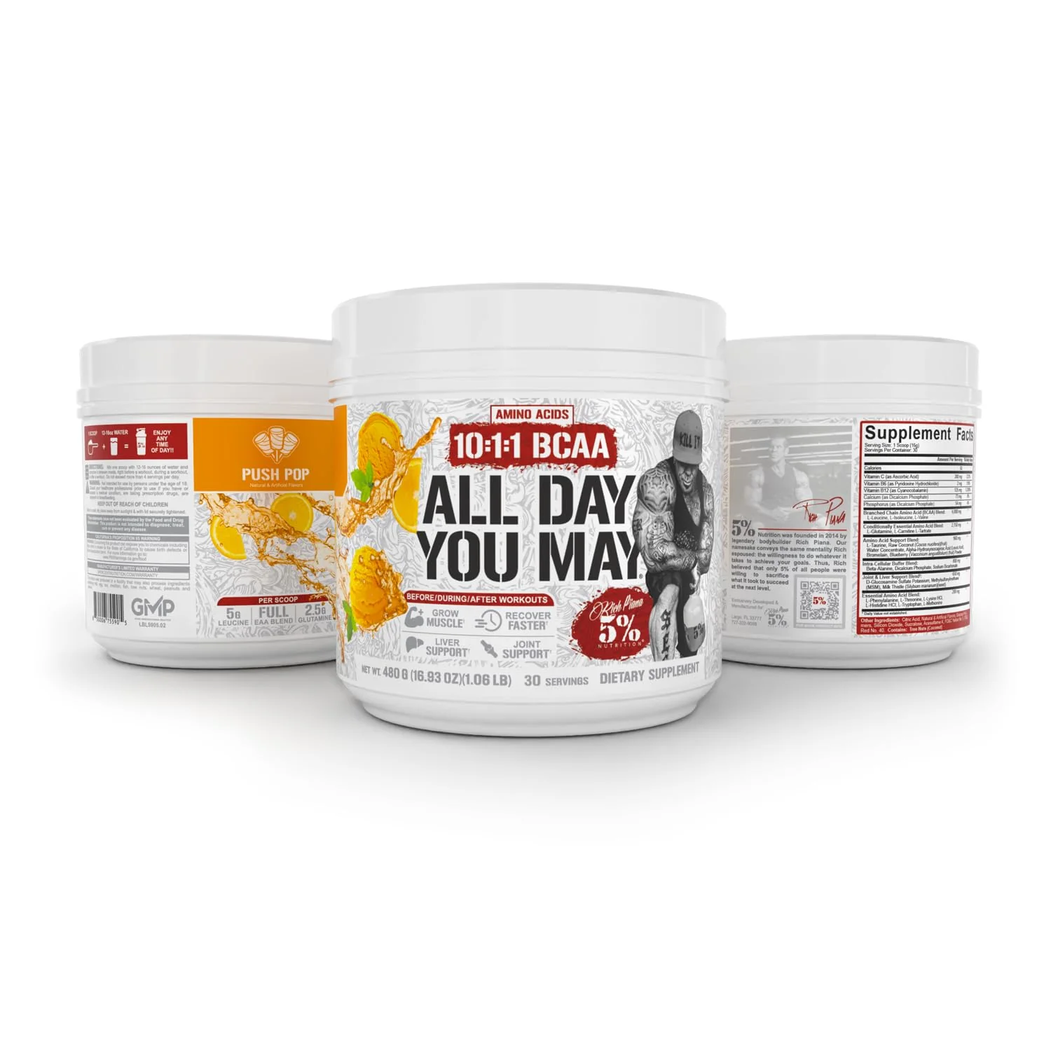 5% Nutrition Rich Piana AllDayYouMay BCAA Powder – Intra & Post-Workout Aminos - Image 14