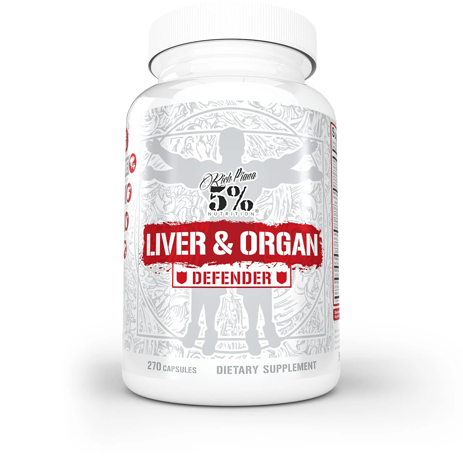 5% Nutrition Rich Piana Liver & Organ Defender Cycle Support Plus NAC | Liver, Prostate, Heart, Kidney & Skin Support | Milk Thistle, Saw Palmetto, Hawthorn Berry | 30-90 Servings - Image 8
