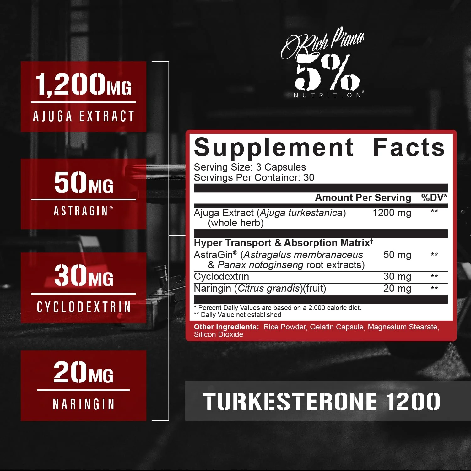 5% Nutrition Turkesterone 1200mg | Max Purity & Absorption | Complexed with Astragin, Cyclodextrin & Naringin | 90 Capsules (1 Month Supply) - Image 10