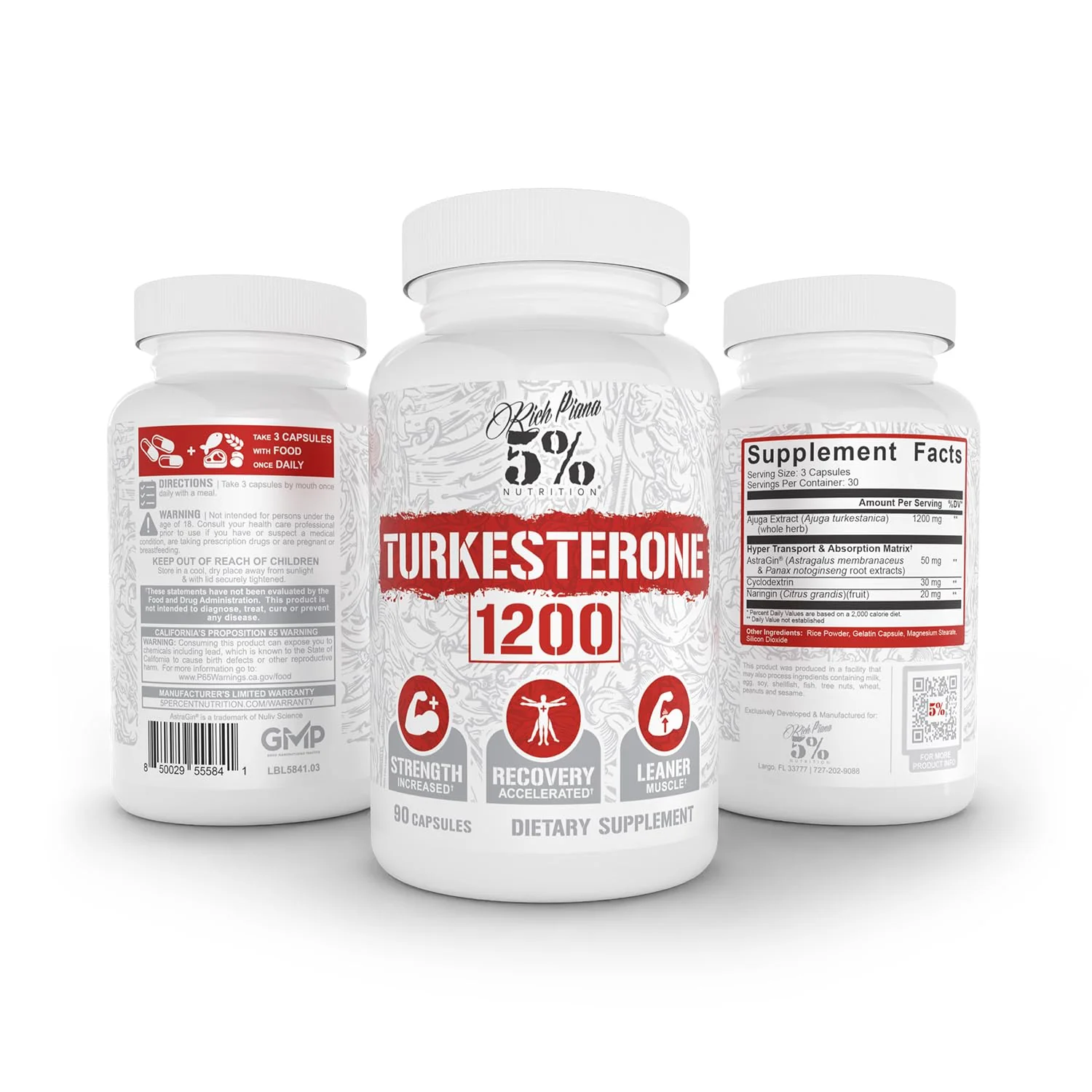 5% Nutrition Turkesterone 1200mg | Max Purity & Absorption | Complexed with Astragin, Cyclodextrin & Naringin | 90 Capsules (1 Month Supply) - Image 18