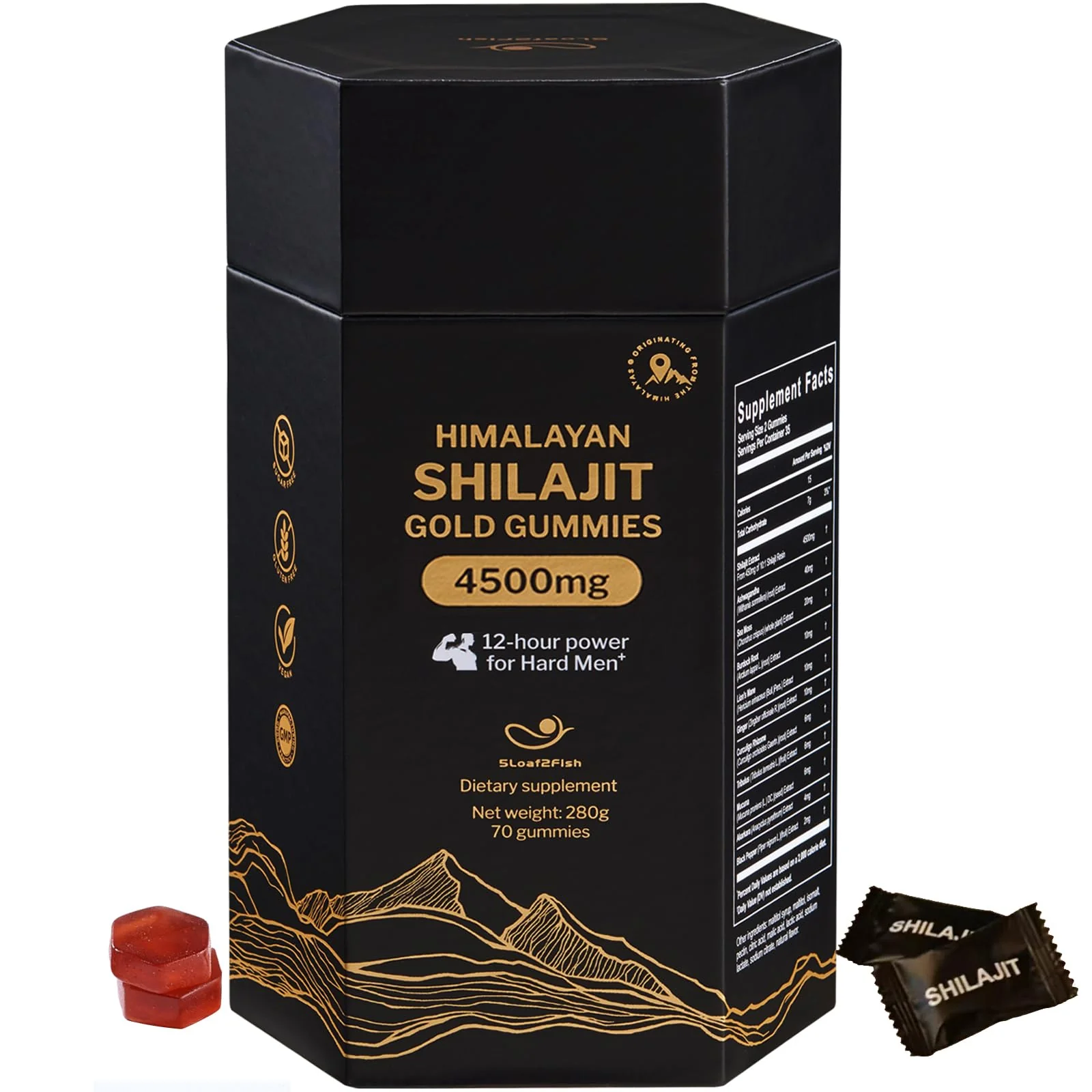 5Loaf2Fish Himalayan Shilajit Gummies with Ashwagandha & Sea Moss – 70 Gummies - Image 10