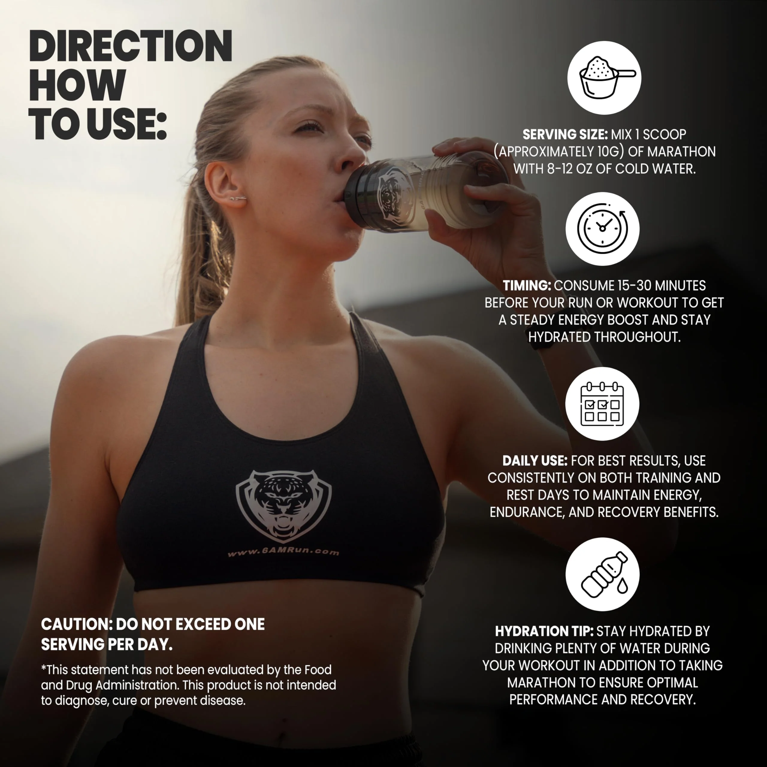 6AM Run Marathon - Amino Energy with BCAAs for Clean Pre-Run Fuel | Peach Mango, 40 Servings - Image 14