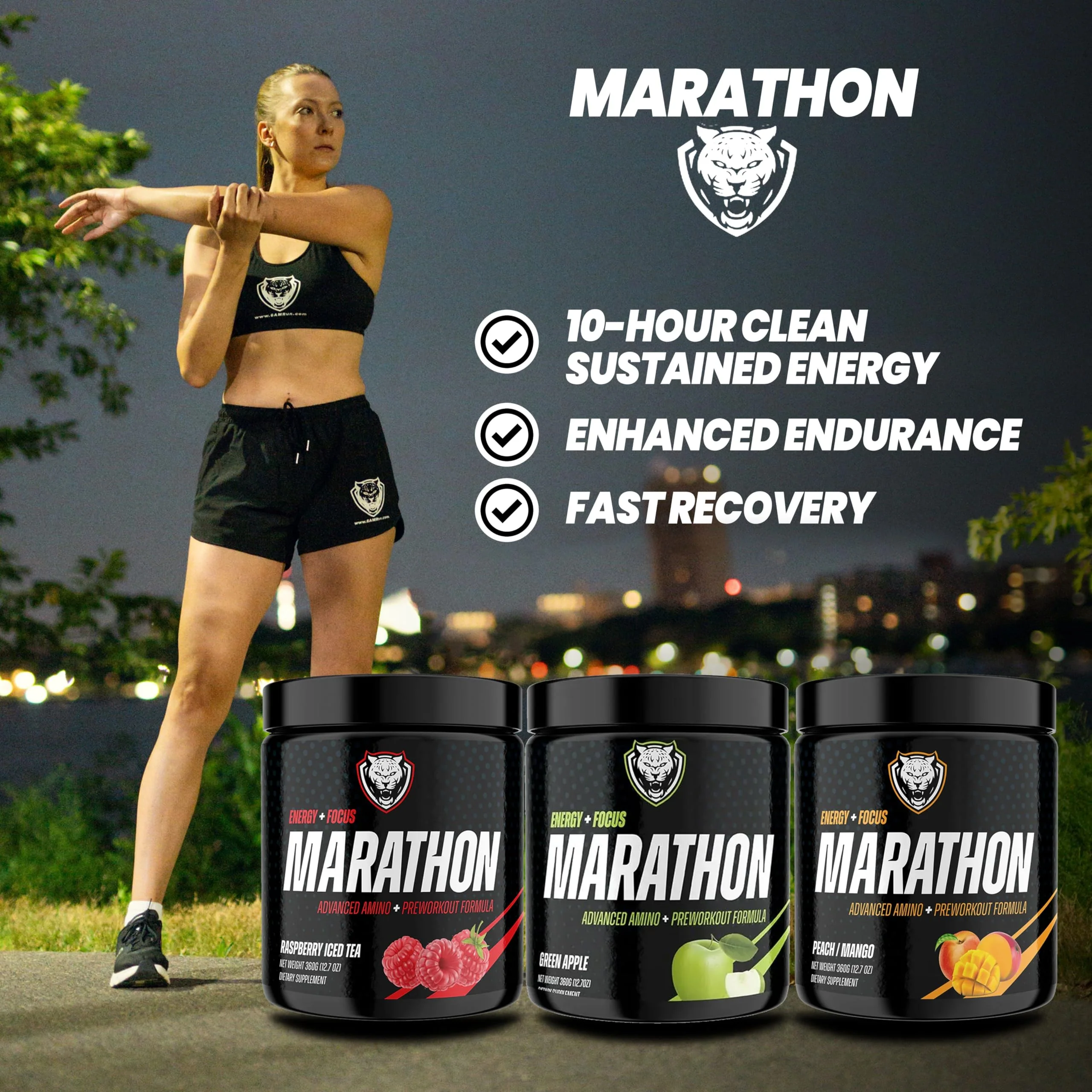 6AM Run Marathon - Amino Energy with BCAAs for Clean Pre-Run Fuel | Peach Mango, 40 Servings - Image 16