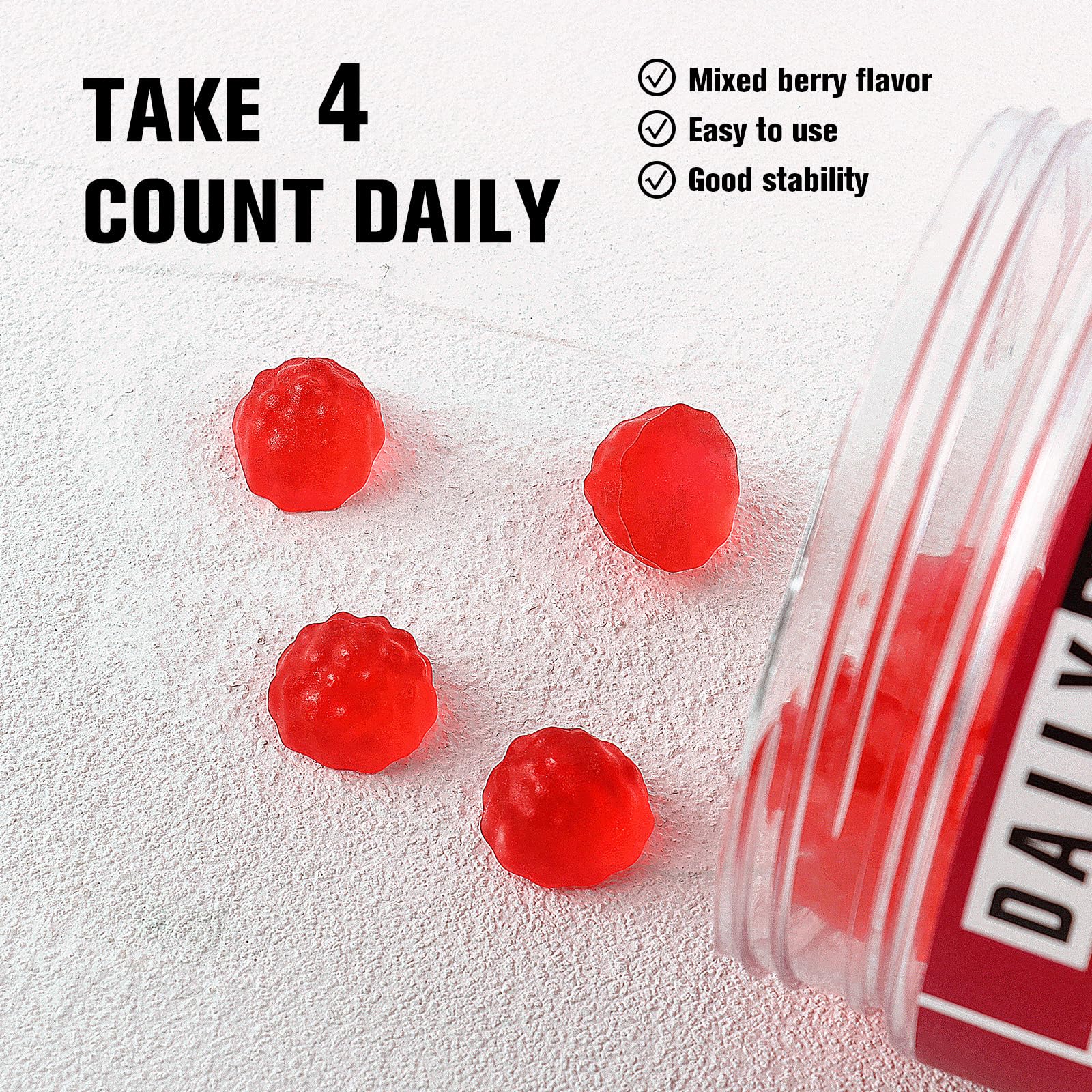 7-in-1 Creatine Monohydrate Gummies 5600mg – Mixed Berry, Sugar Free, Vegan - Image 5
