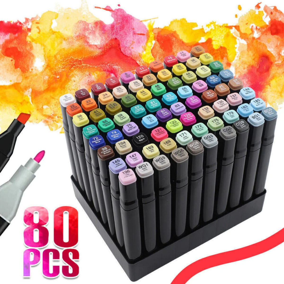80 Farbe Acrylstifte Marker Set Permanent Pen Für DIY Graffiti Sketch Dual Pen - Image 3