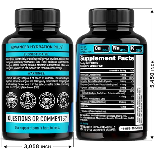 9-in-1 Electrolyte Tablets – Magnesium, Sodium, Potassium, D3 & B6, Kelp | Made in USA | 240 Tabs - Image 2