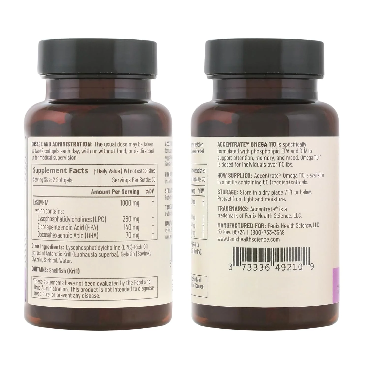 Accentrate Omega 110 w/ LYSOVETA LPC – High-Potency EPA & DHA for Brain, Focus & Vision | 6x Absorption - Image 16