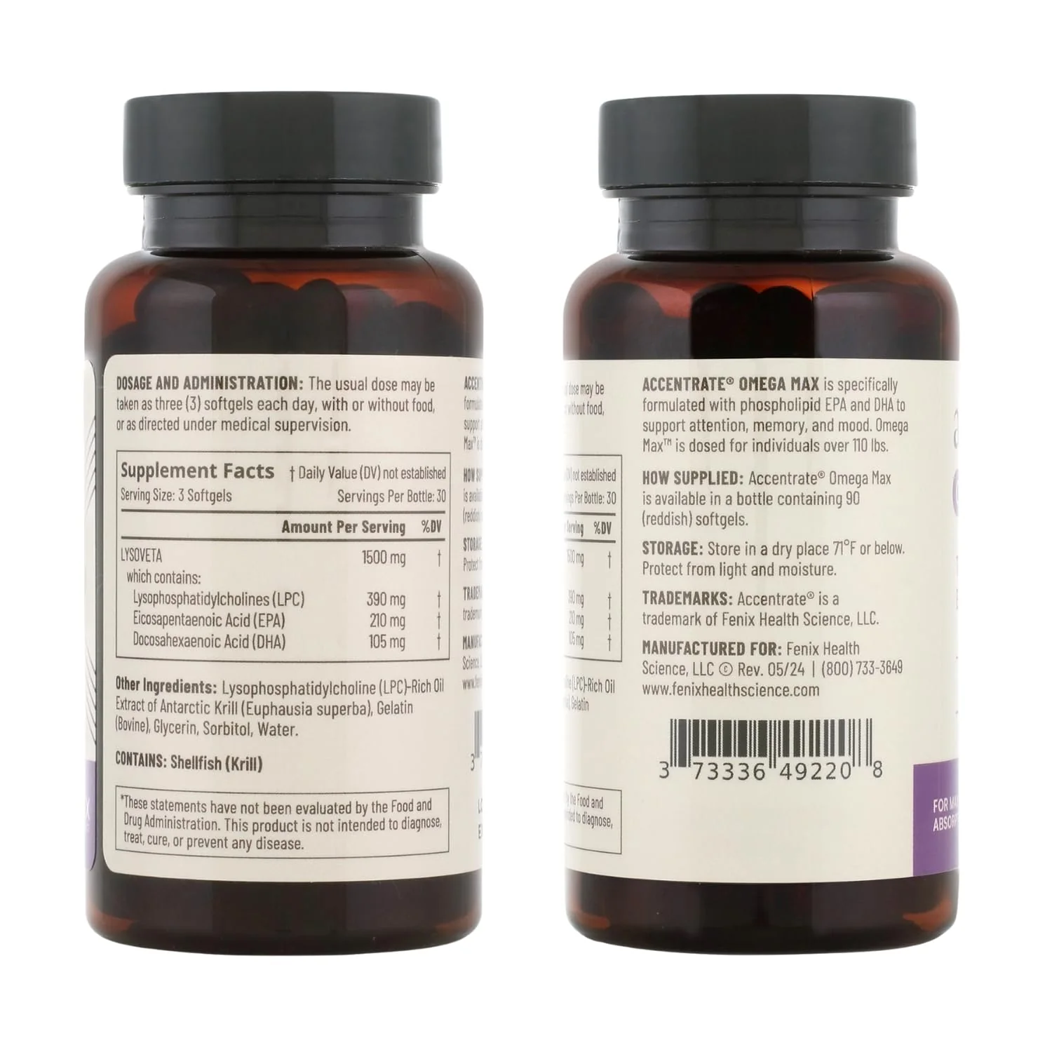 Accentrate Omega Max w/ LYSOVETA LPC — 6X Higher Absorption EPA & DHA for Brain & Retina Health | Focus, Memory, Mood & Vision - Image 9