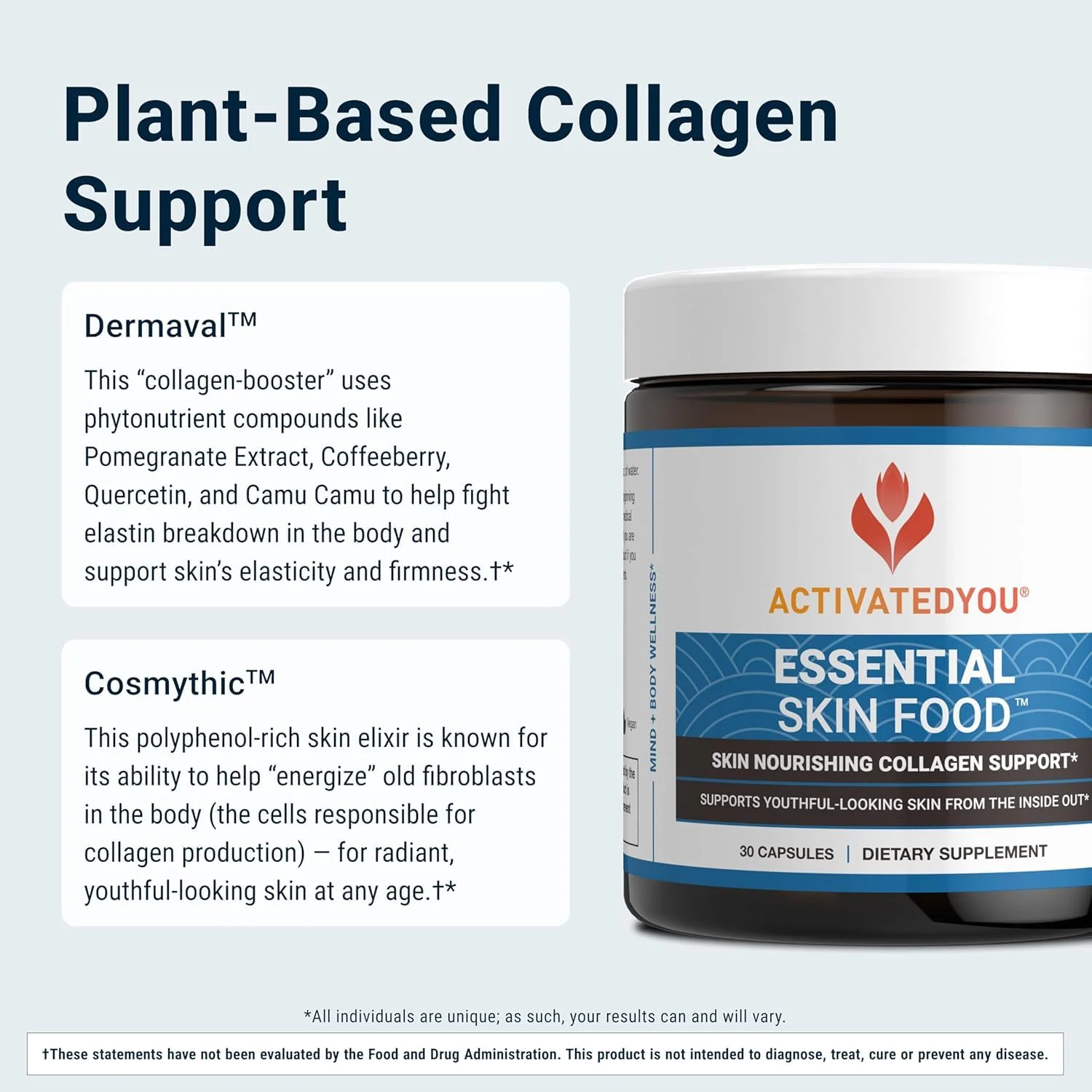 ActivatedYou Essential Skin Food – Plant-Based Collagen & Elastin Support for Youthful Skin (3 Pack, 90-Day Supply) - Image 14
