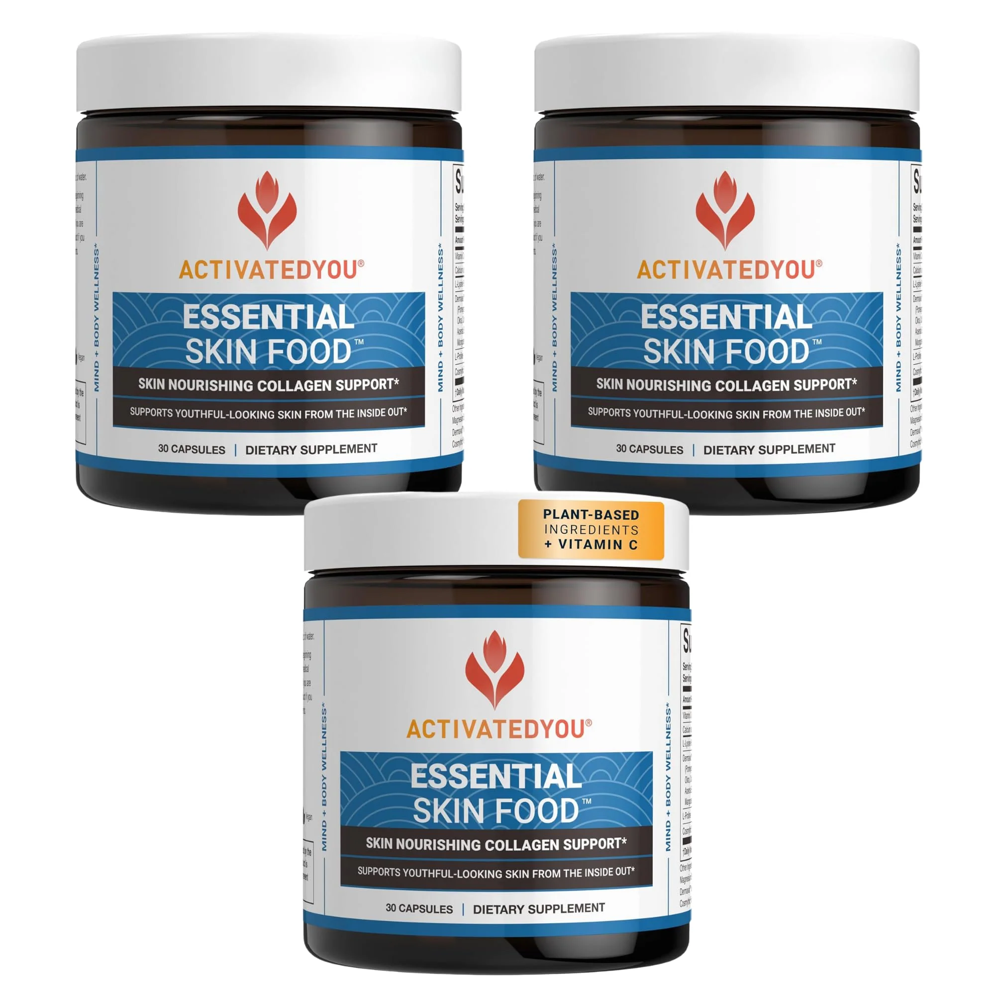 ActivatedYou Essential Skin Food – Plant-Based Collagen & Elastin Support for Youthful Skin (3 Pack, 90-Day Supply) - Image 8