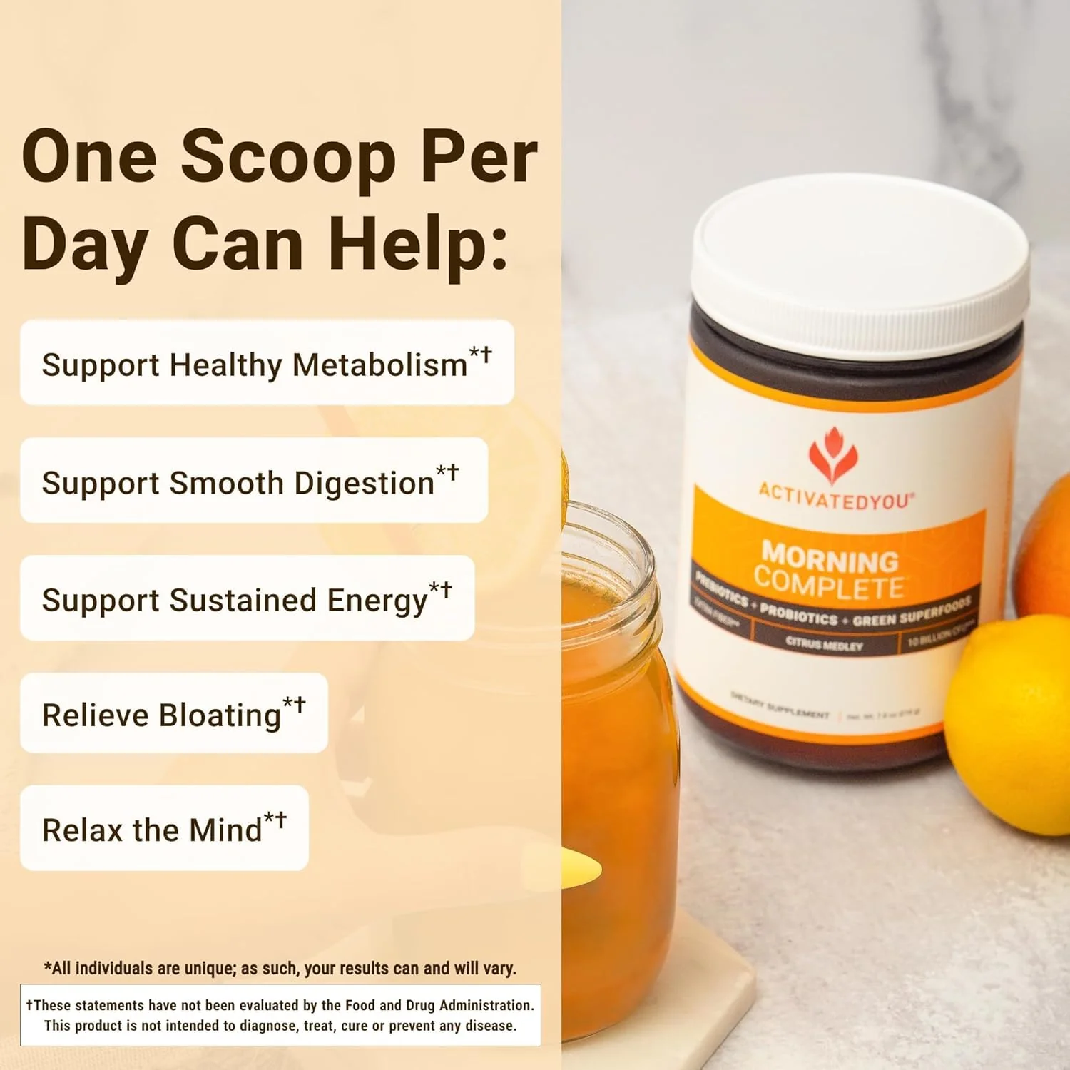 ACTIVATEDYOU Morning Complete Daily Wellness Greens – Gut Health, Prebiotics & Probiotics, 3-Pack Citrus Medley - Image 9