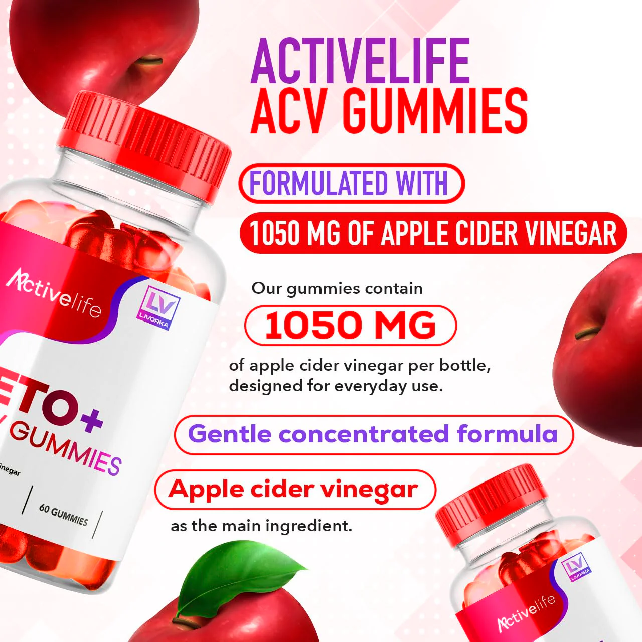 ActivLife Keto ACV Gummies (3 Pack) for Advanced Weight Loss - Image 3