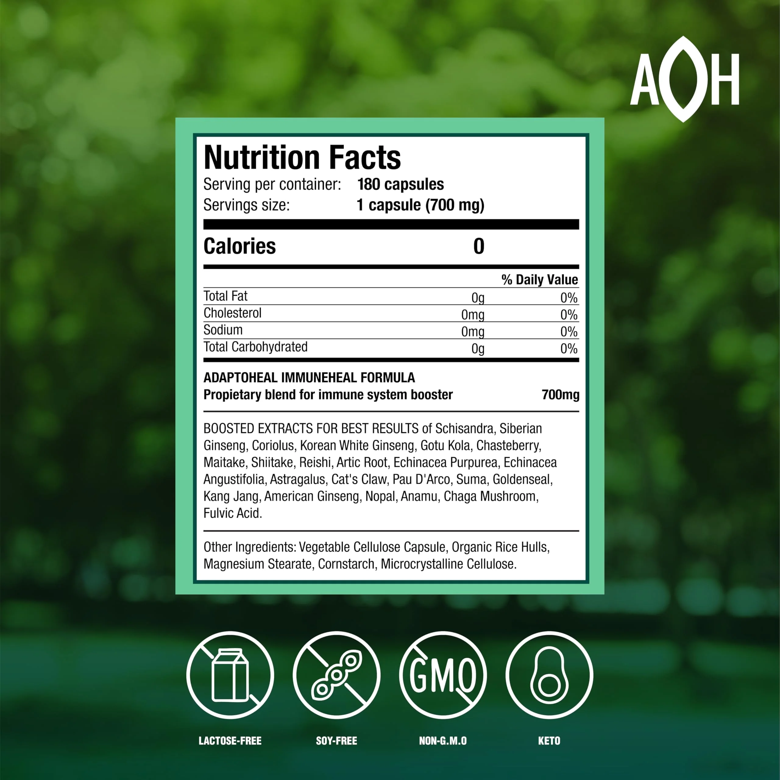 ADAPTOHEAL Immuneheal – Adaptogen & Immune Support Capsules with Schisandra, Ginseng & Mushroom Extract (180 Capsules) - Image 2