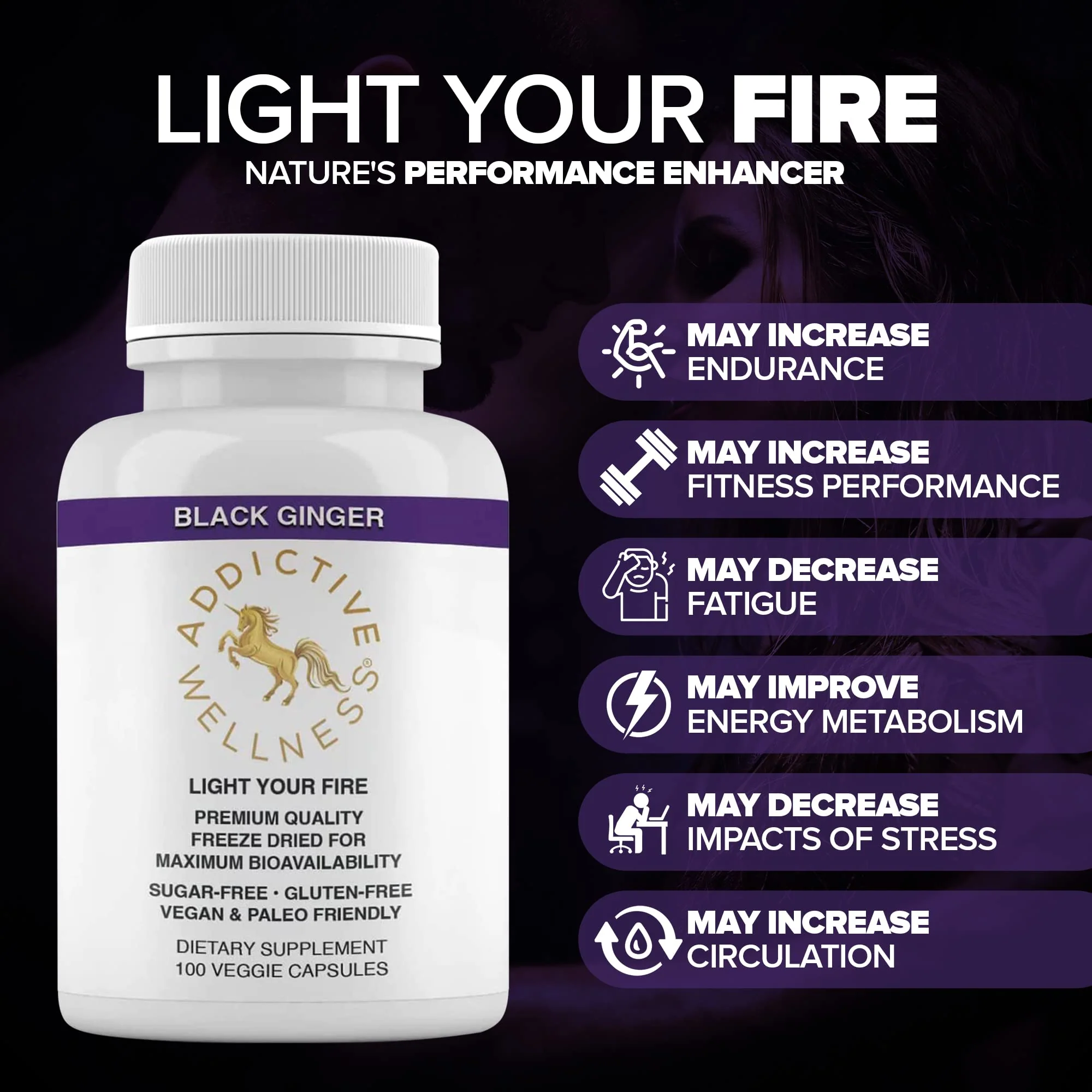 Addictive Wellness Black Ginger Capsules 450mg – Kaempferia Parviflora for Energy, Endurance & Metabolism | Vegan & Paleo | 100 Count - Image 3