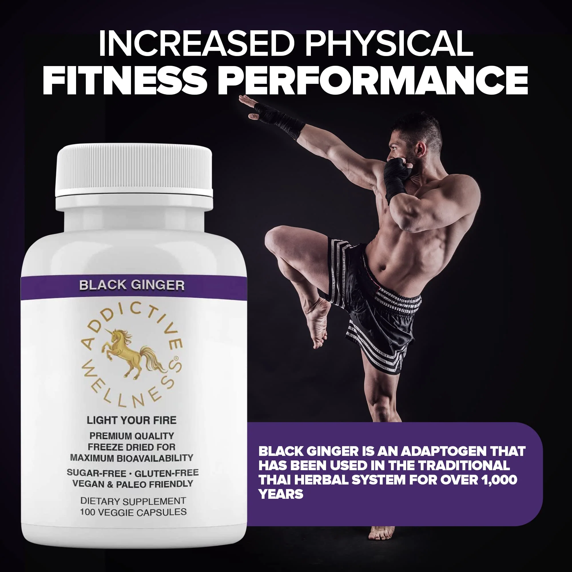 Addictive Wellness Black Ginger Capsules 450mg – Kaempferia Parviflora for Energy, Endurance & Metabolism | Vegan & Paleo | 100 Count - Image 5